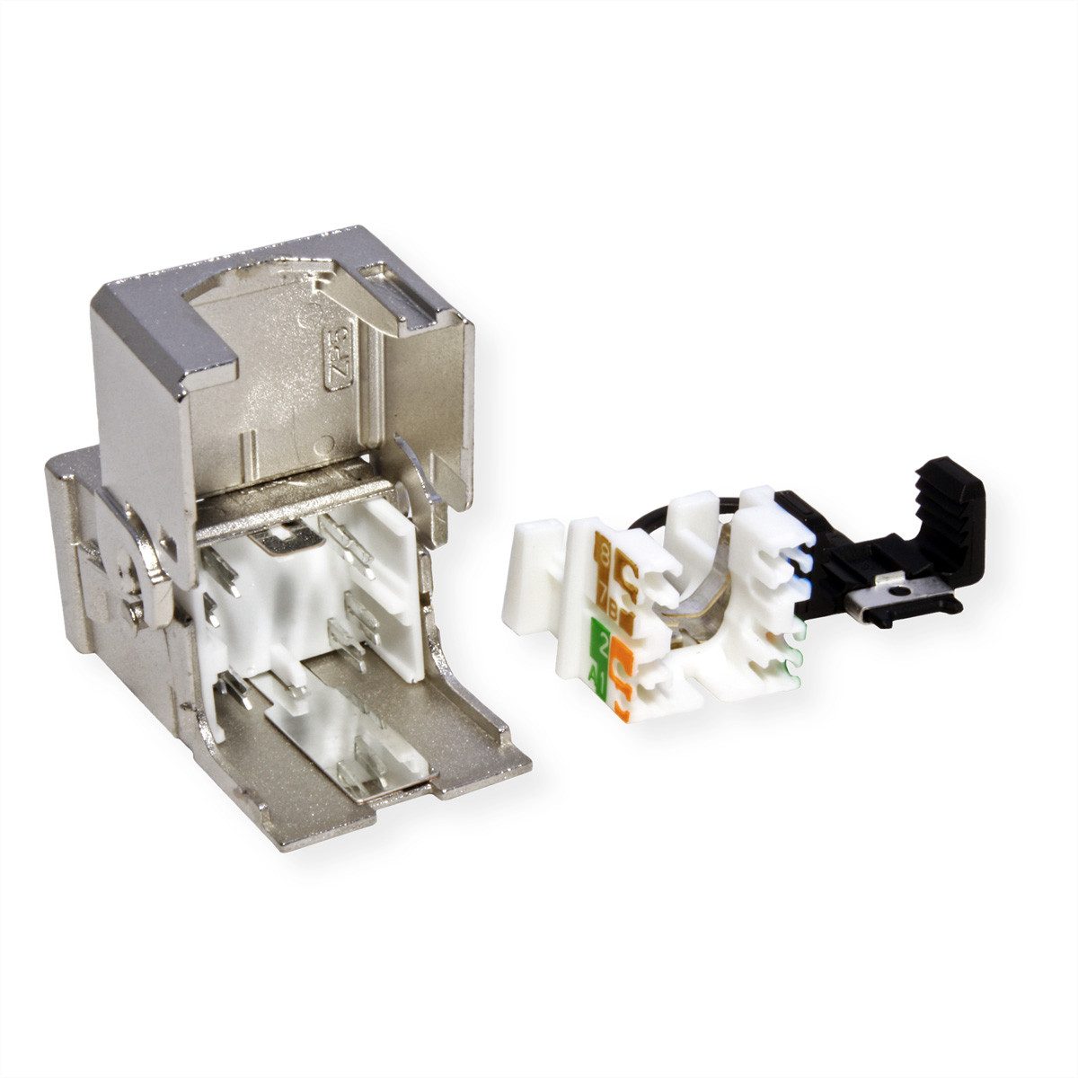 Metz Connect C6A Modul Cat.6A (Class EA), 180°, Kabelmontage ohne Werkzeug Netzwerk-Panel