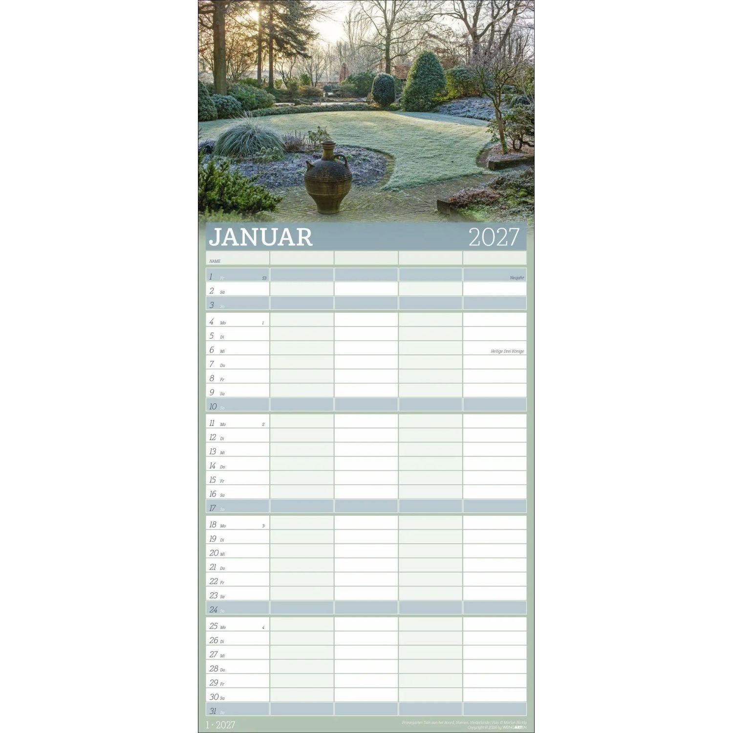 Wandkalender Garten Familienplaner 2027 – Bild 3 von 5