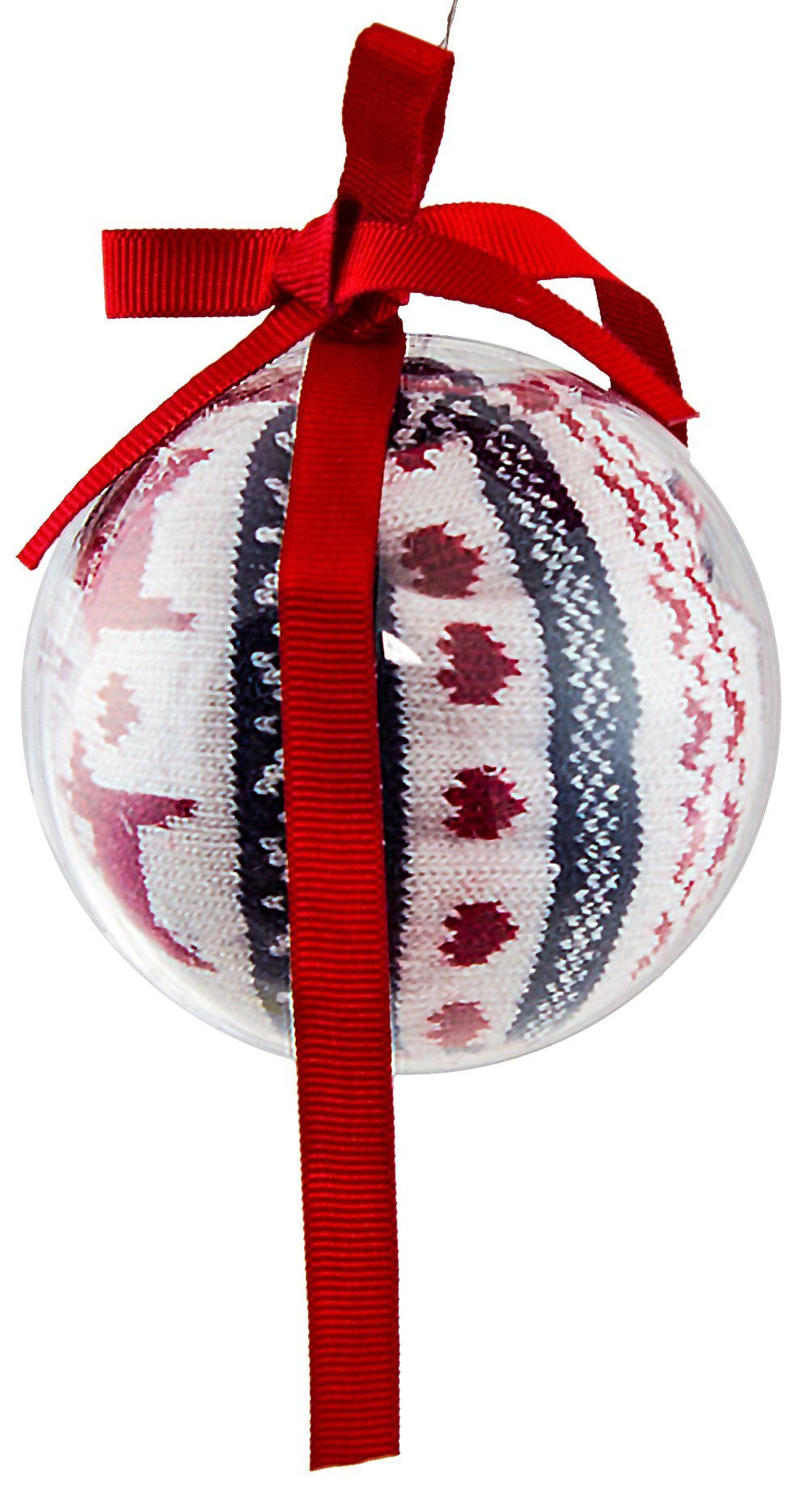 BRUBAKER Norwegersocken Damen- oder Mädchensocken Kaschmir Touch (1-Paar) Socken-Geschenkset im Fair Isle Design in Weihnachtskugel