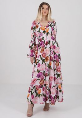 YC Fashion & Style Sommerkleid "Floral-Dream Maxikleid aus Viskose" Alloverdruck, Boho, Casual, gemustert, mit Volant