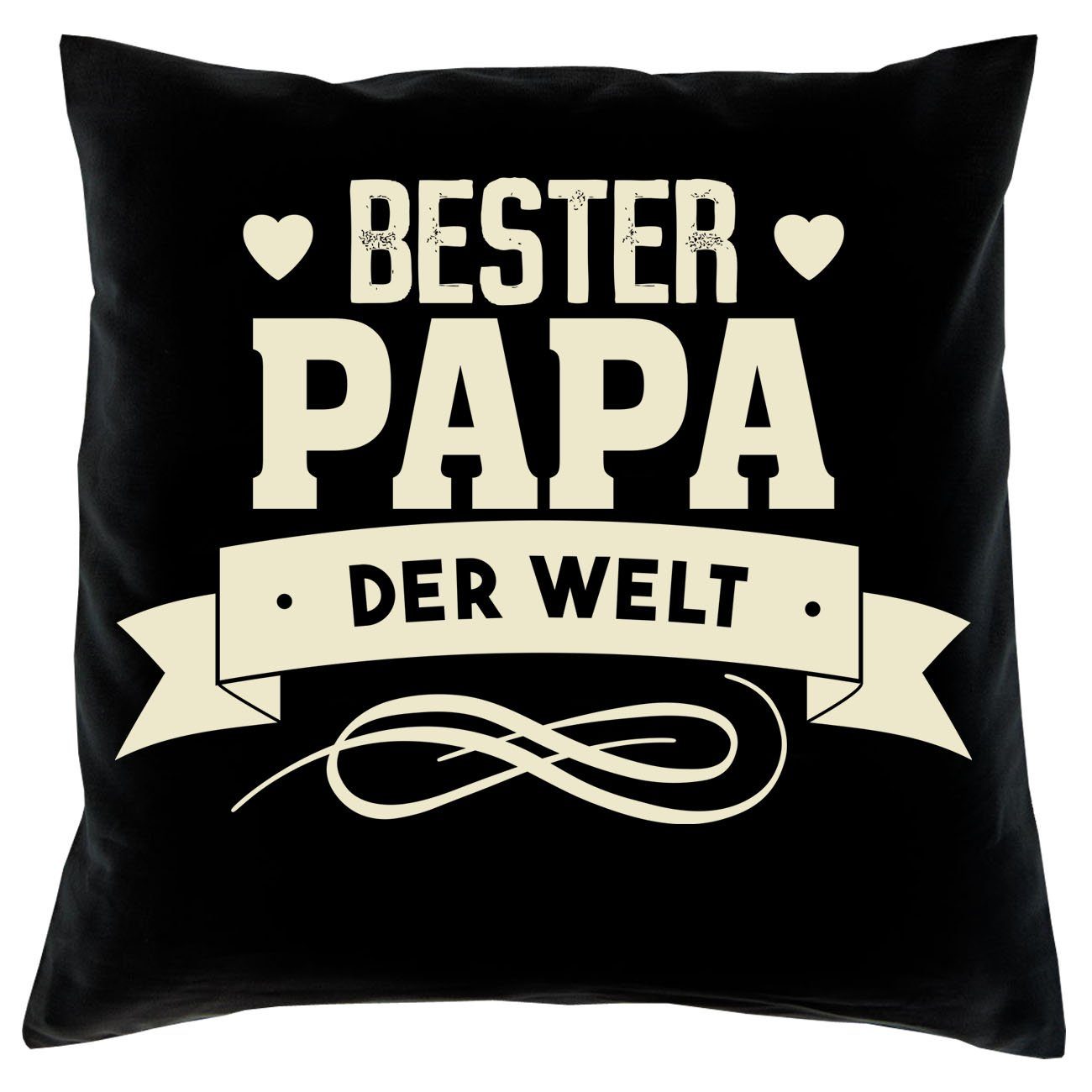 Soreso® Dekokissen Kissen Bester für Welt den Geschenke Papa, der schwarz Väter & Weltbesten Urkunde Geschenkidee Papa für