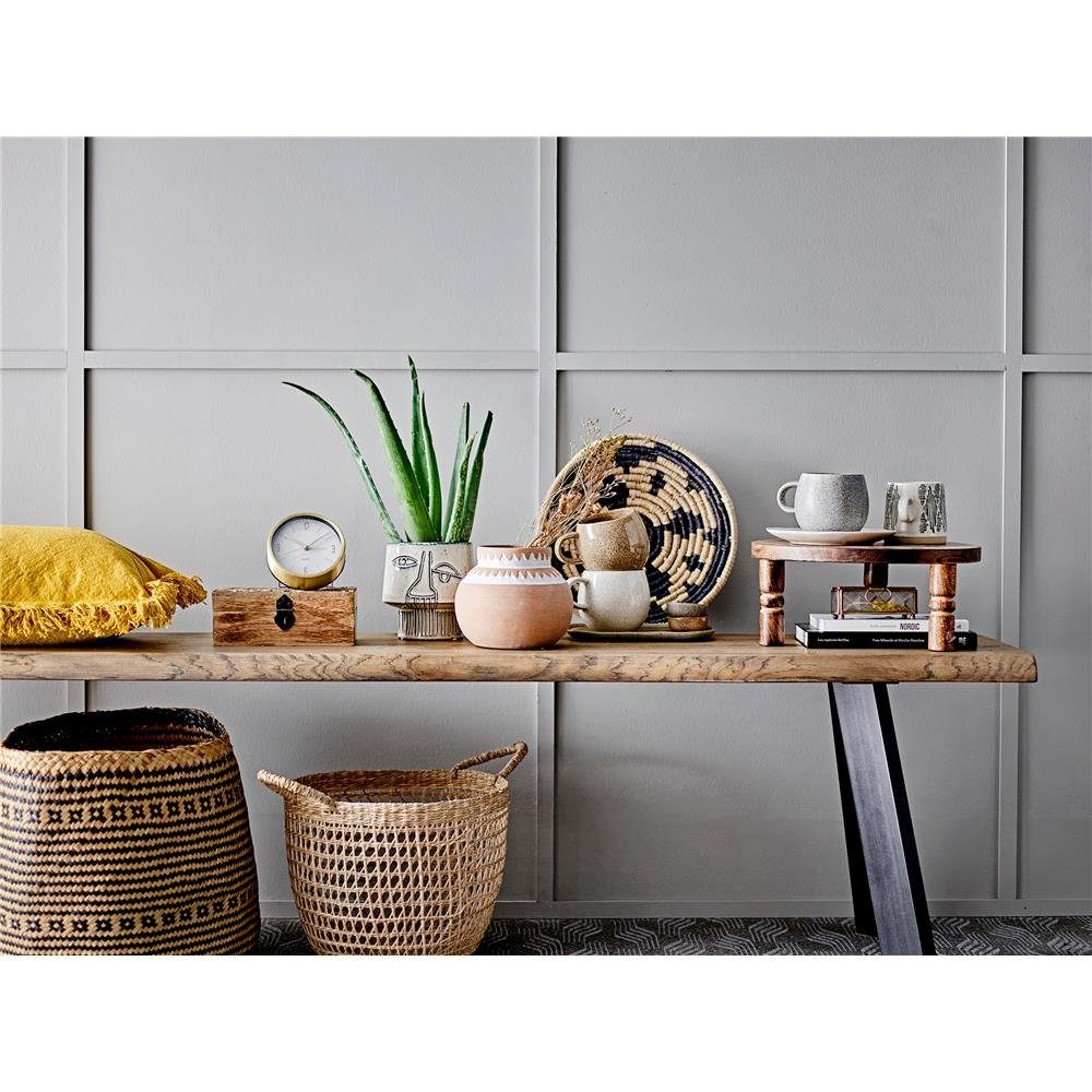 Bloomingville Blumentopf Sacad grau, 15 cm Durchmesser, 14,5 cm hoch, aus Keramik, Handmade / Handarbeit, Übertopf, Dekoschale, dänisches Design