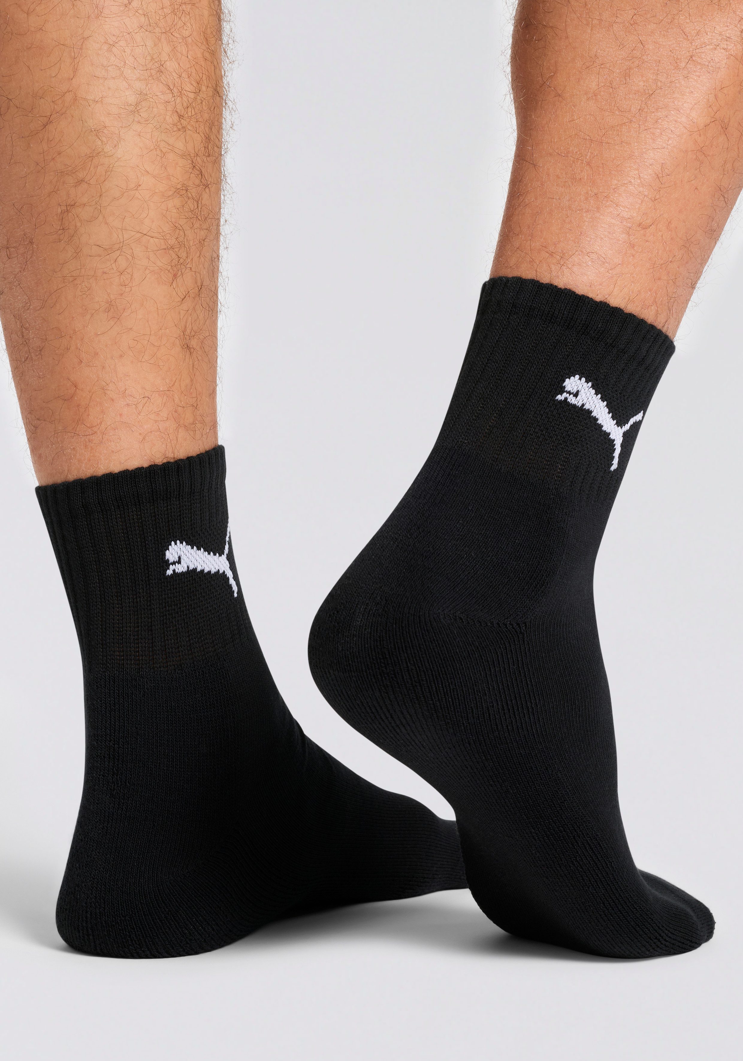 PUMA Sportsocken short crew (3-Paar) im 3er-Pack, mit gepolsterter Frottee-Sohle, atmungsaktiv, elastisch – Bild 5 von 5