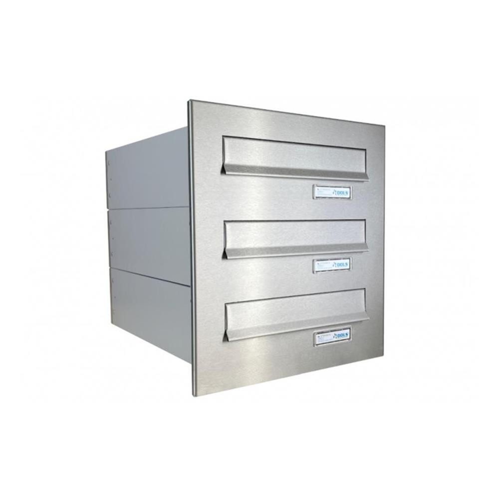 Letterbox24 Briefkasten B-04 Edelstahl Mauerdurchwurf Briefkastenanlage