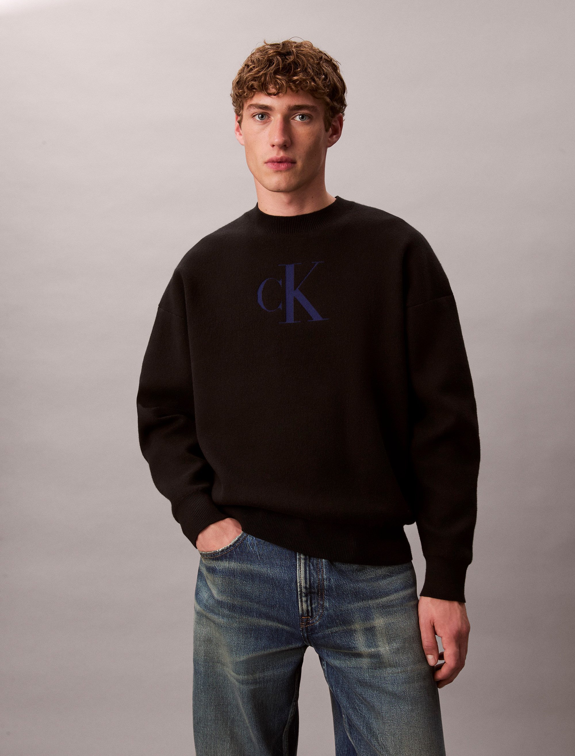 Calvin Klein Jeans Rundhalspullover LS CTTN CASHMERE 3D LOGO CRWNK S Mit Ru günstig online kaufen