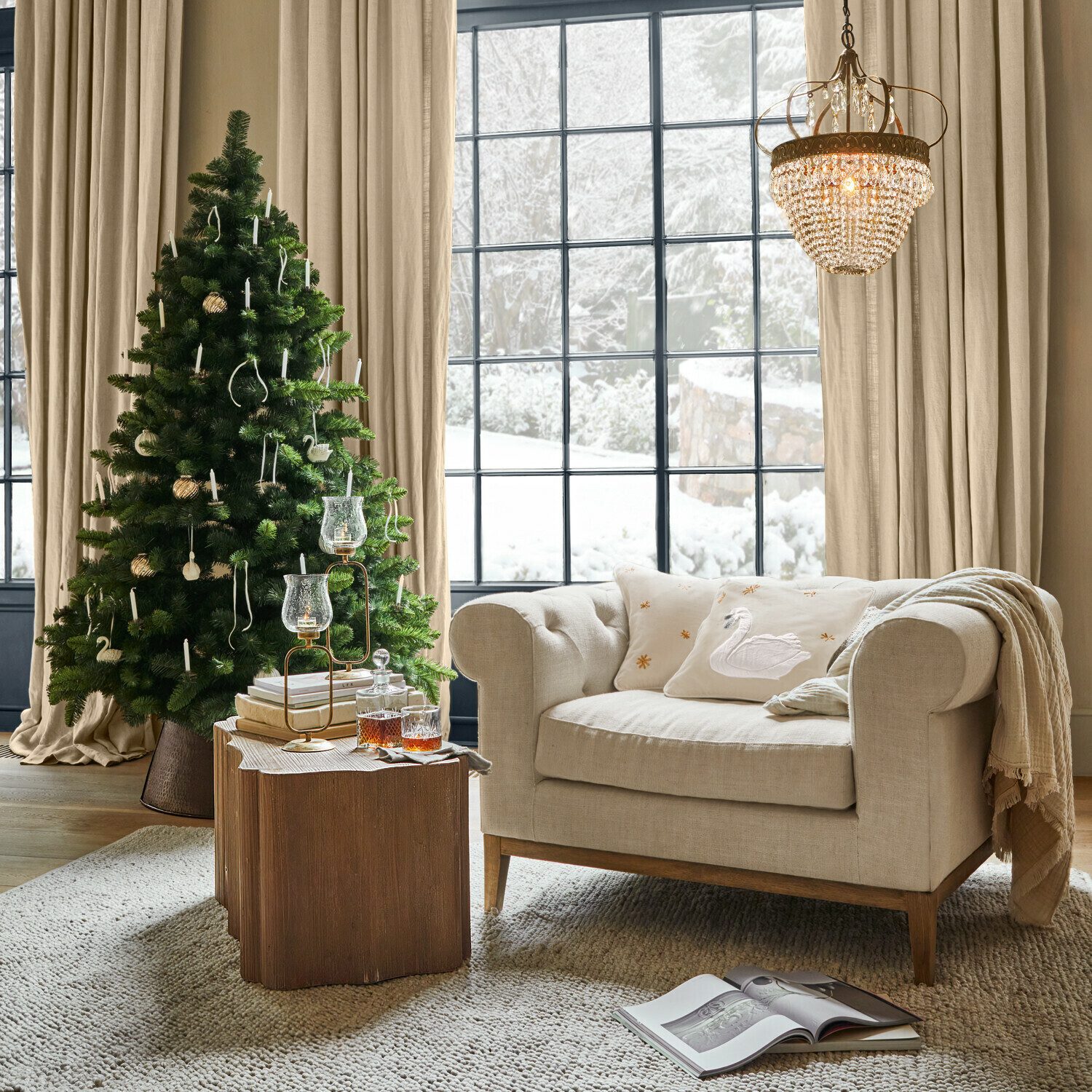 Mirabeau Christbaumschmuck Weihnachtskugel 6er Set Shaela antikgold/creme