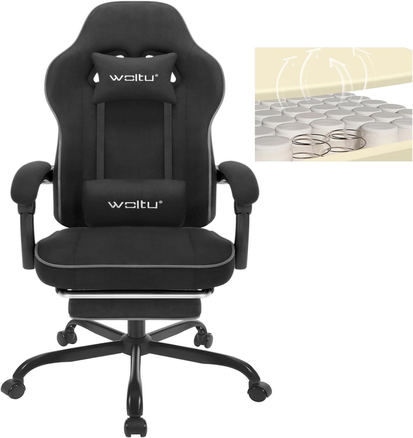 Woltu Gaming-Stuhl (1 St), mit Kopfkissen Lendenkissen Fußstütze ergonomisc günstig online kaufen