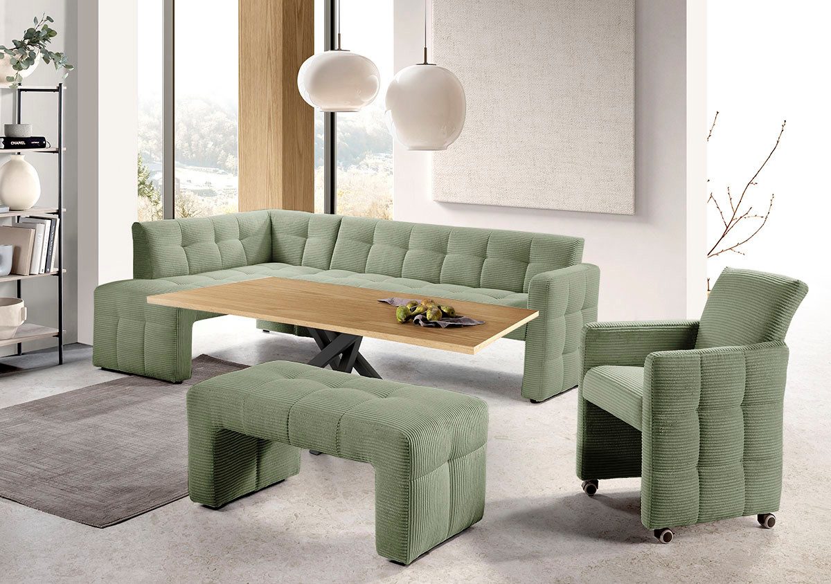 exxpo - sofa fashion Essbank Barista, bequem und elegant, hohe Bodenfreiheit, Eckbank Barista bequem und elegant, hochwertige Detailverarbeitung