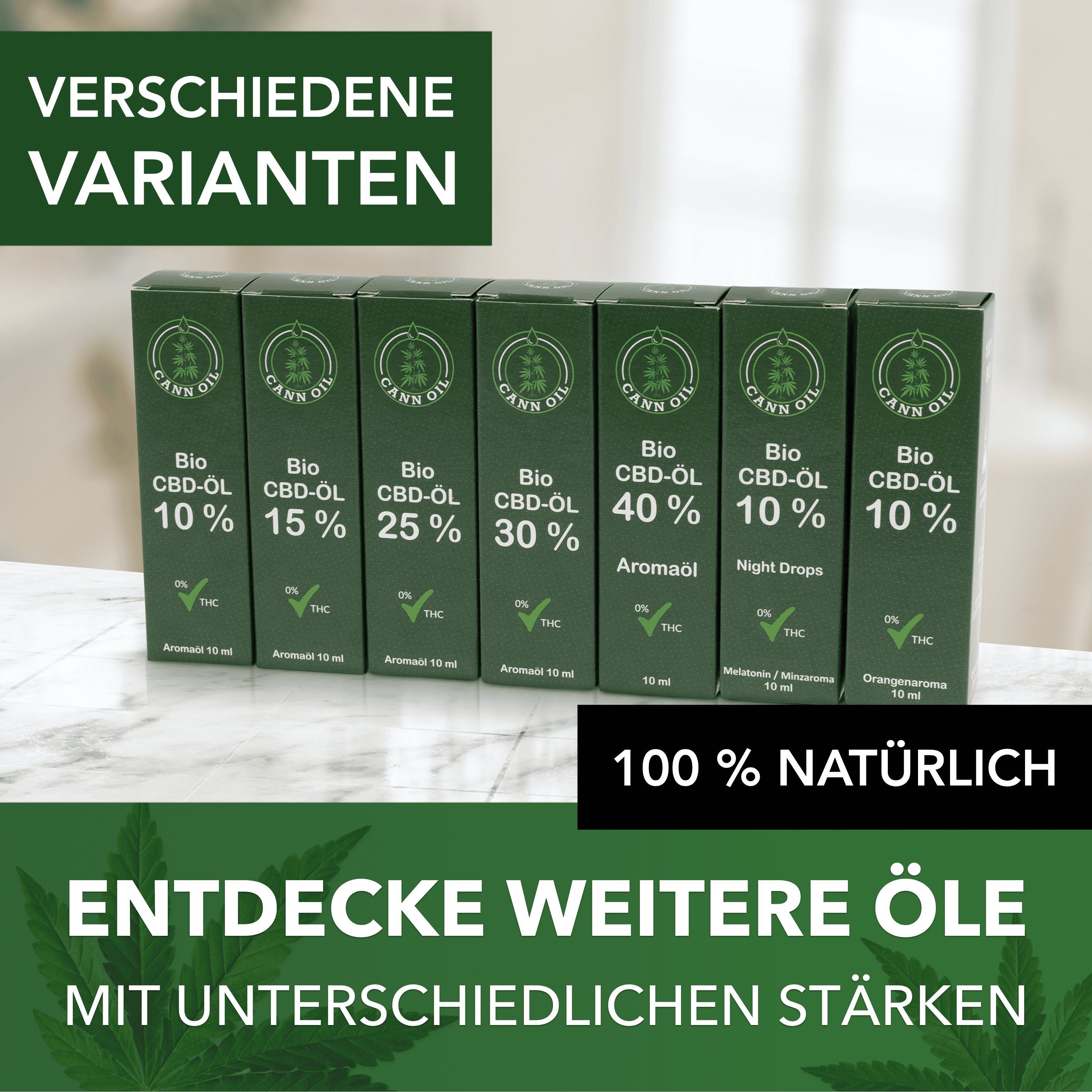 CBD-Öl Tropfen Breitspektrum Körperöl 10ml Cann Aromaöl Oil 40%,