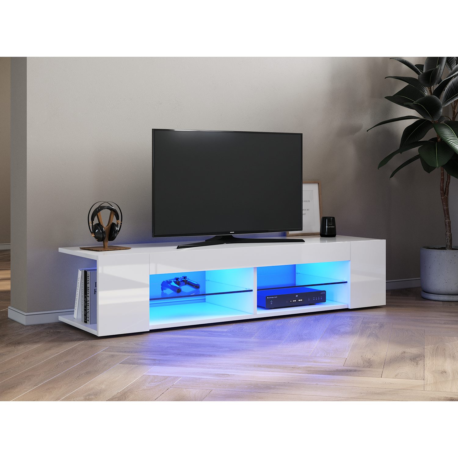 SONNI Lowboard TV Schrank schwarz/weiß, Lange günstig online kaufen