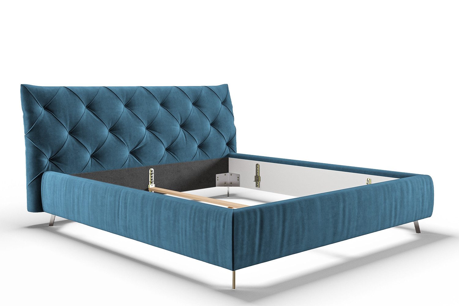 KAWOLA Polsterbett ANNY, Leder oder Velvet, verschiedene Größen und verschiedene Цвета(ов)