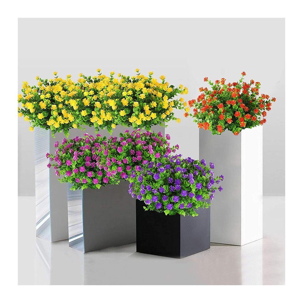 Künstliche Bündel Blumen, Farben 5 TUABUR Plastik Blumen, Kornblumen, Trockenblume 10