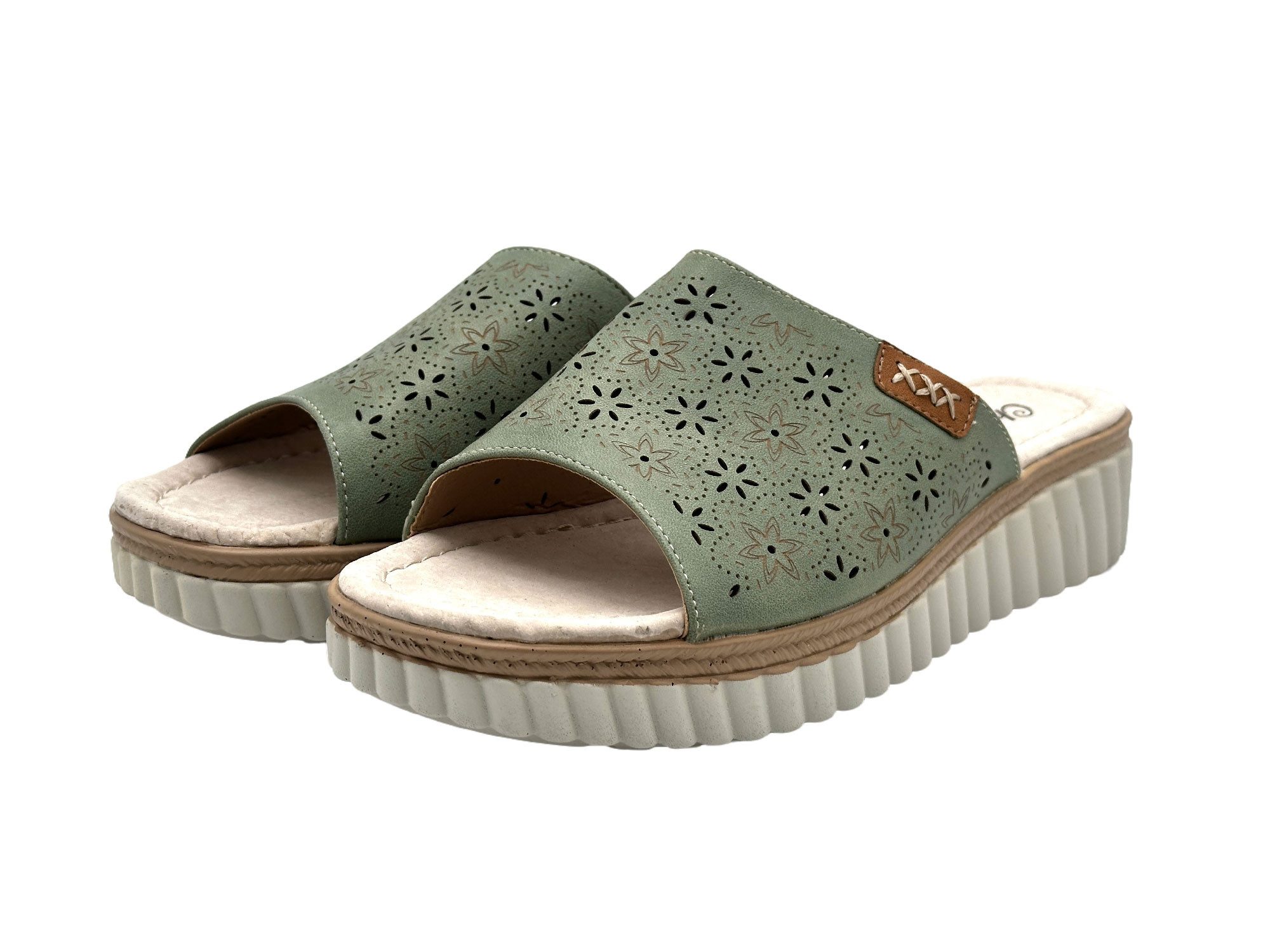 Nowaland Bequeme Damen-Pantoletten - luftdurchlässig & rutschfest Pantolette Blumenmuster, ergonomisch, Weich, rutschhemmend