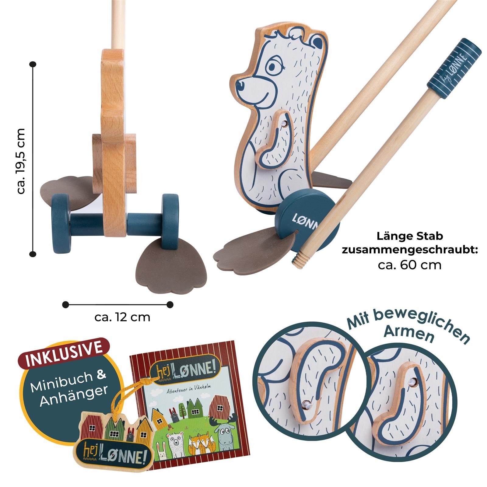 Hej Lønne Schiebestab Hej Lønne Schiebefigur LØNNE, Lauflernspielzeug zur Förderung der Motorik