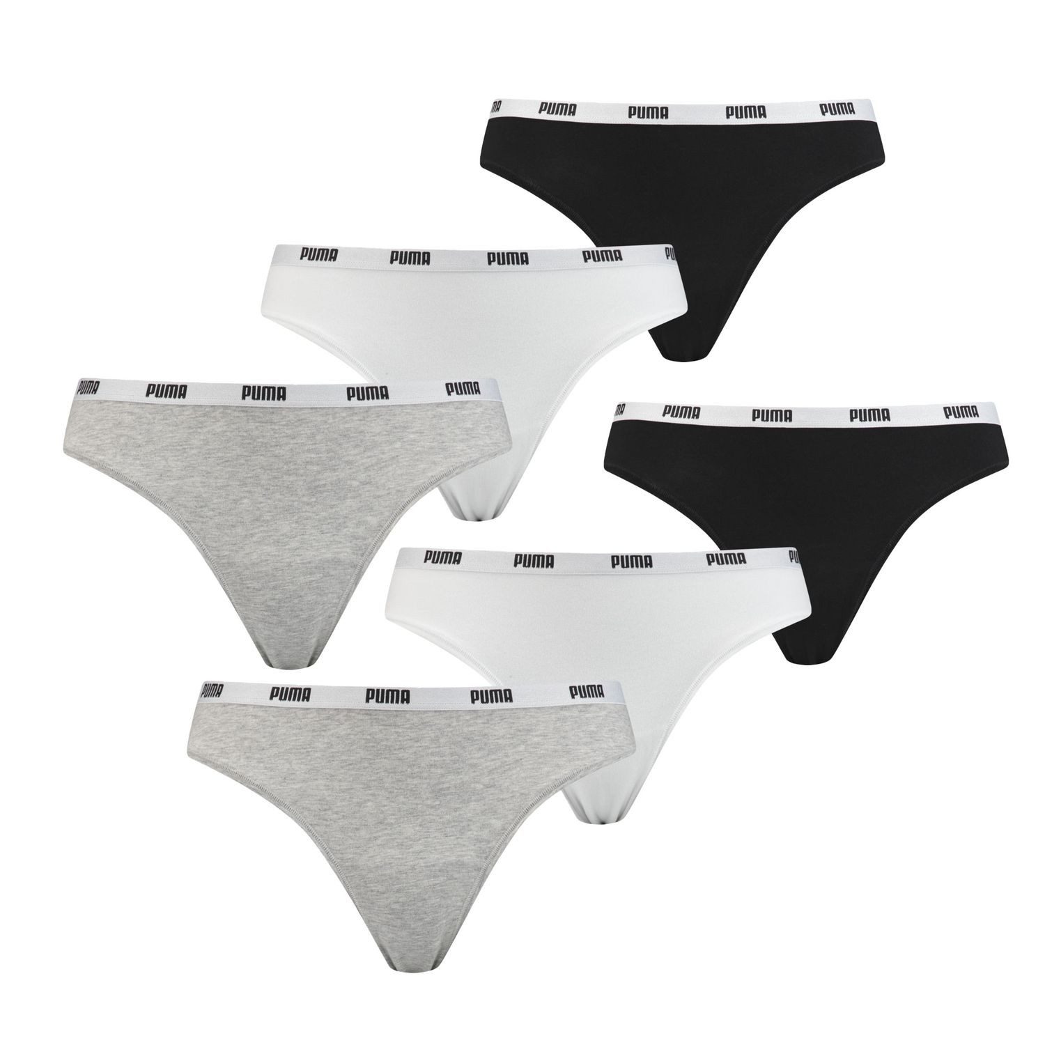 PUMA BODYWEAR String Comfort Cotton Stretch (3-St., Set) Webgummibund, Logo günstig online kaufen