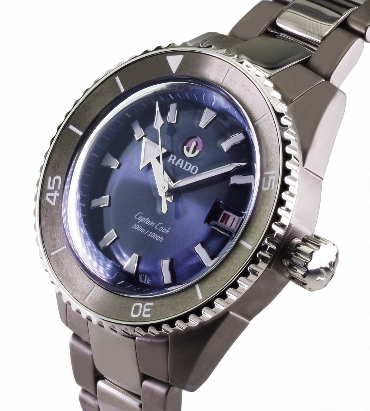 Rado Automatikuhr Herren Uhr R32144202 Captaincook Swiss Made Ø 43 mm, Gangreserve bis 80 Stunden