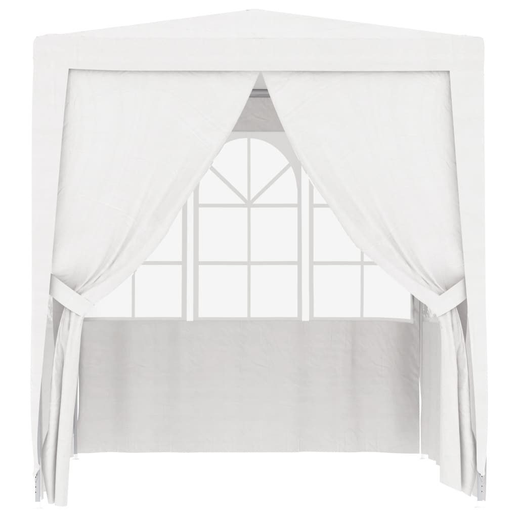 vidaXL Pavillon, Profi-Partyzelt mit Seitenwänden 2×2m Weiß 90 g/m²
