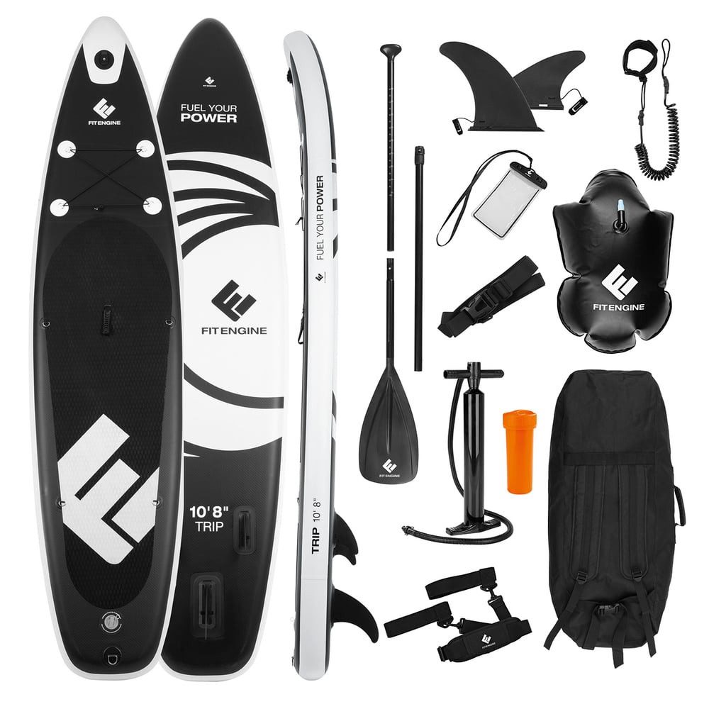FitEngine Inflatable SUP-Board XXXL Stand Up Paddle Board inkl. Zubehör, Groß Stabil 325cm 140kg Board aufblasbar Paddel