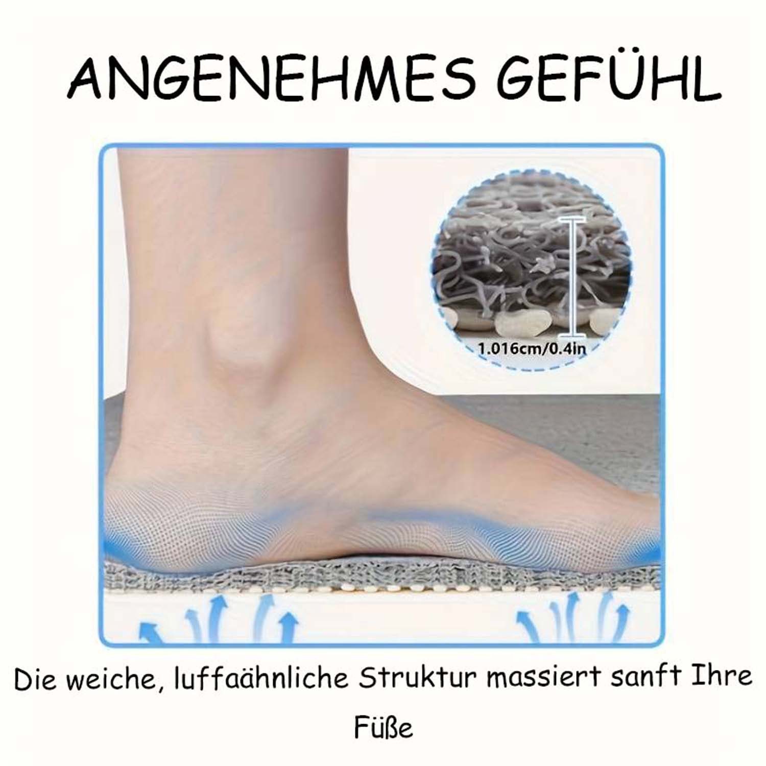 Zyronn Duschmatte rutschfest 53x53 cm Badewannenmatte Badematte Höhe 10 mm – Bild 3 von 5