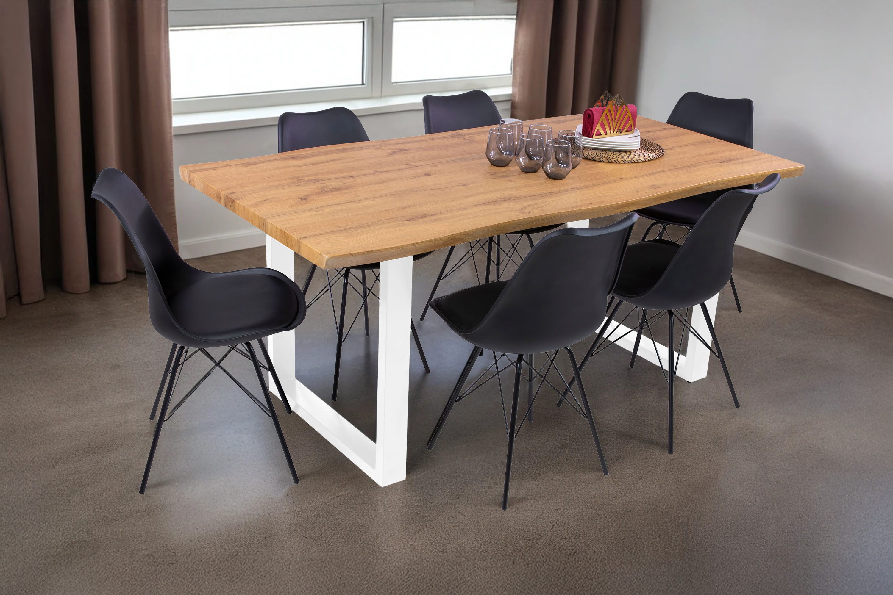 Loreno® Esstisch Josy, Holz Wildeiche-Optik, Baumkante, günstig online kaufen