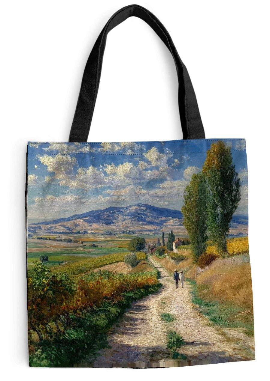 MuchoWow Shopper Menschen - Wandern - Sandweg - Felder, Handtasche, Damen und Herren, Schultertasche, Umhängetasche, Tote Bag