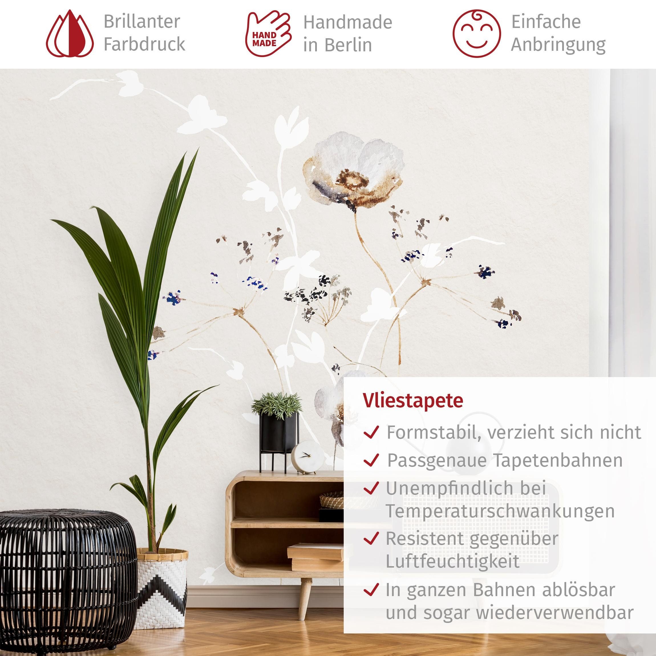 Bilderdepot24 Fototapete Blumen Japanisches Ikebana Blumentapete Floral Natur Modern Kunst, Glatt, Matt, (Vliestapete inkl. Kleister oder selbstklebend), Wohnzimmer Schlafzimmer Küche Flur Motivtapete Vliestapete Wandtapete