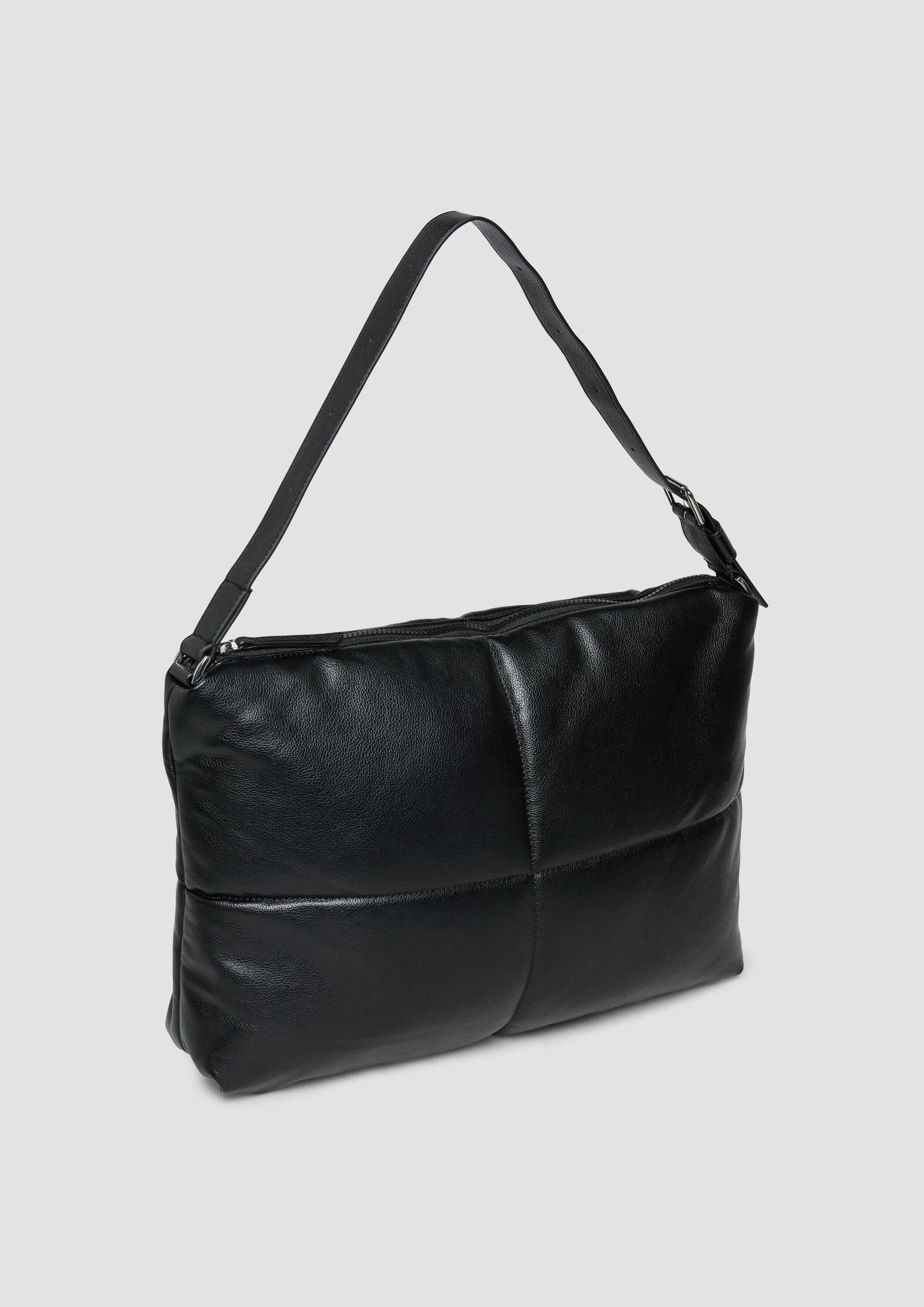 s.Oliver Schultertasche Tasche, Gesteppte Hobo-Bag in Glattleder-Optik