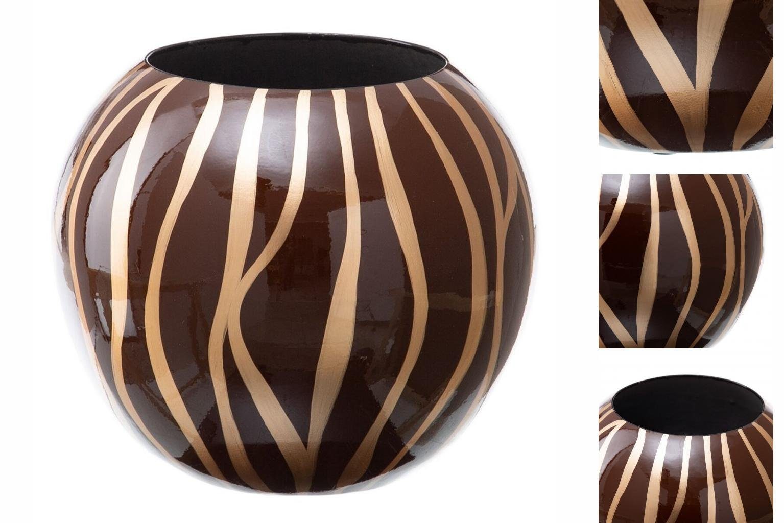 Bigbuy Dekovase Vase 27 x 27 x 23 cm Zebra aus Keramik Gold Braun