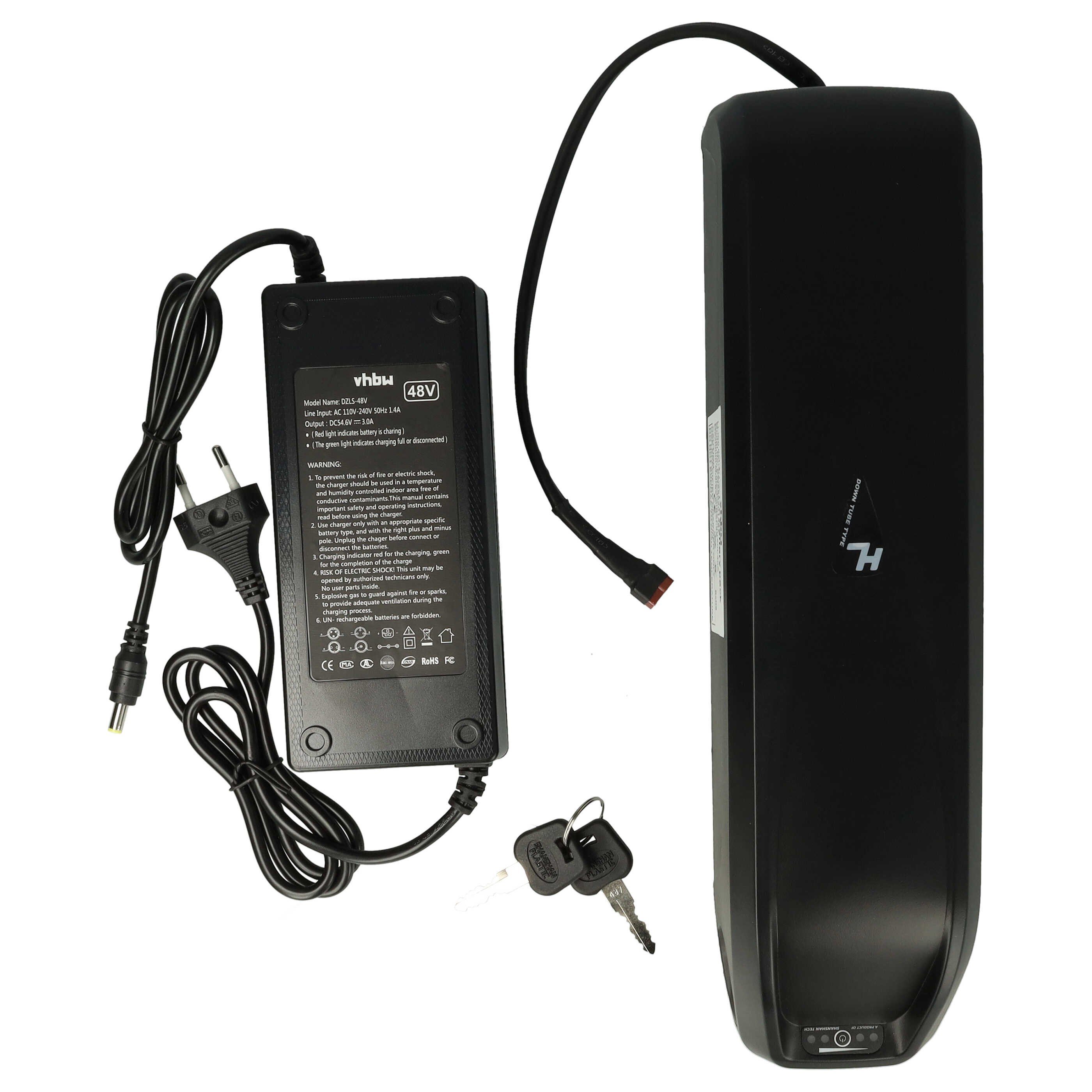vhbw Akku für Fahrrad / E-Bike (10,4 Ah, 48 V, Li-Ion) E-Bike Akku Akku Li-Ion 10400 mAh (48 V), Leistungsstarker Fahrradakku Ersatzakku Sitzrohrakku für Pedelec
