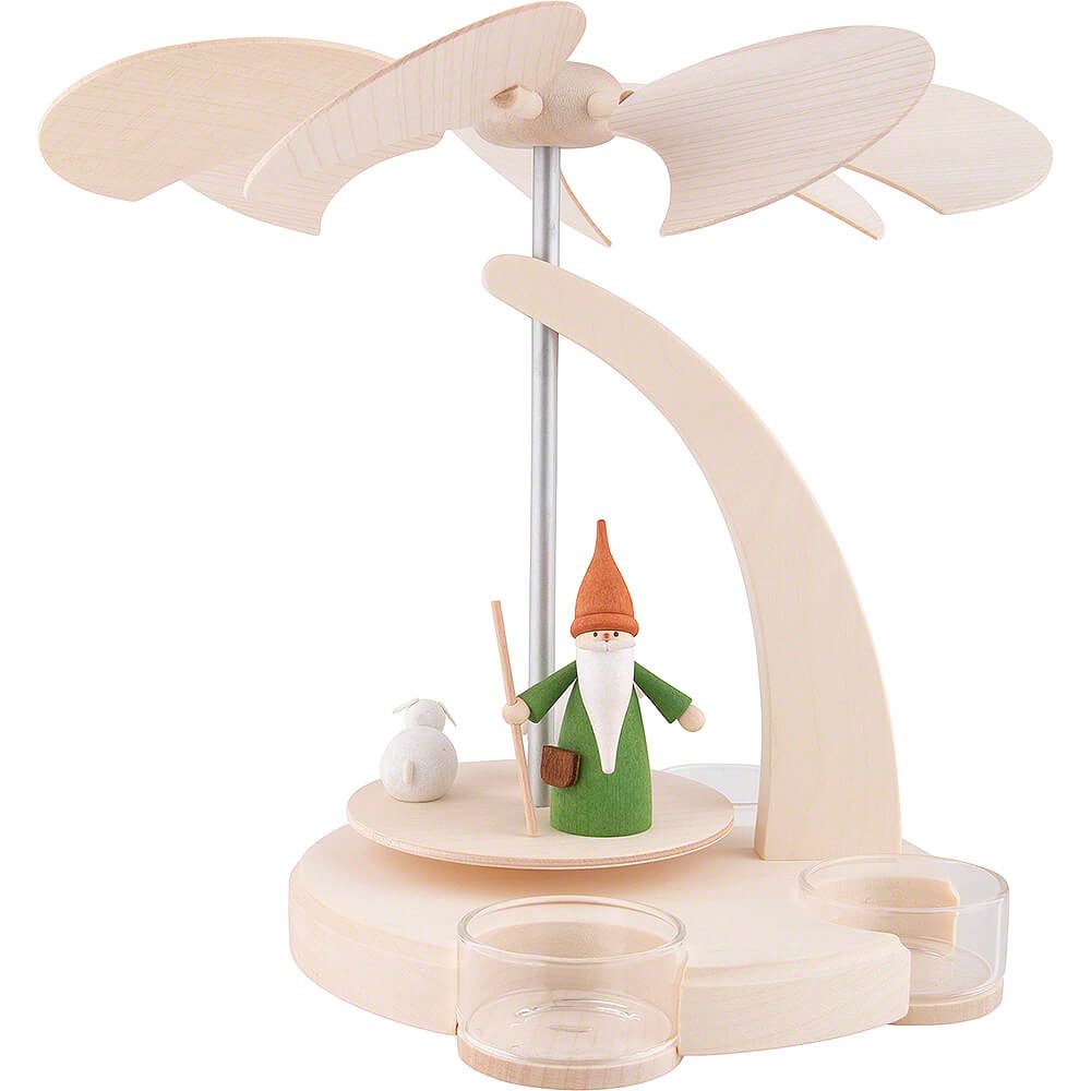 Seiffener Volkskunst Weihnachtspyramide 1-stöckige Bogenpyramide Schäferwichtel (18cm) von Seiffener Volkskuns