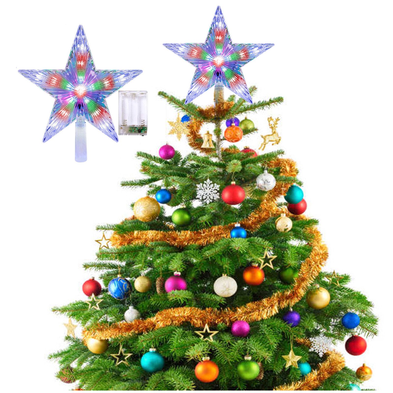 Jibenhome Christbaumspitze 31 LEDs Christbaumspitze Baumspitze Stern 8 Blin günstig online kaufen