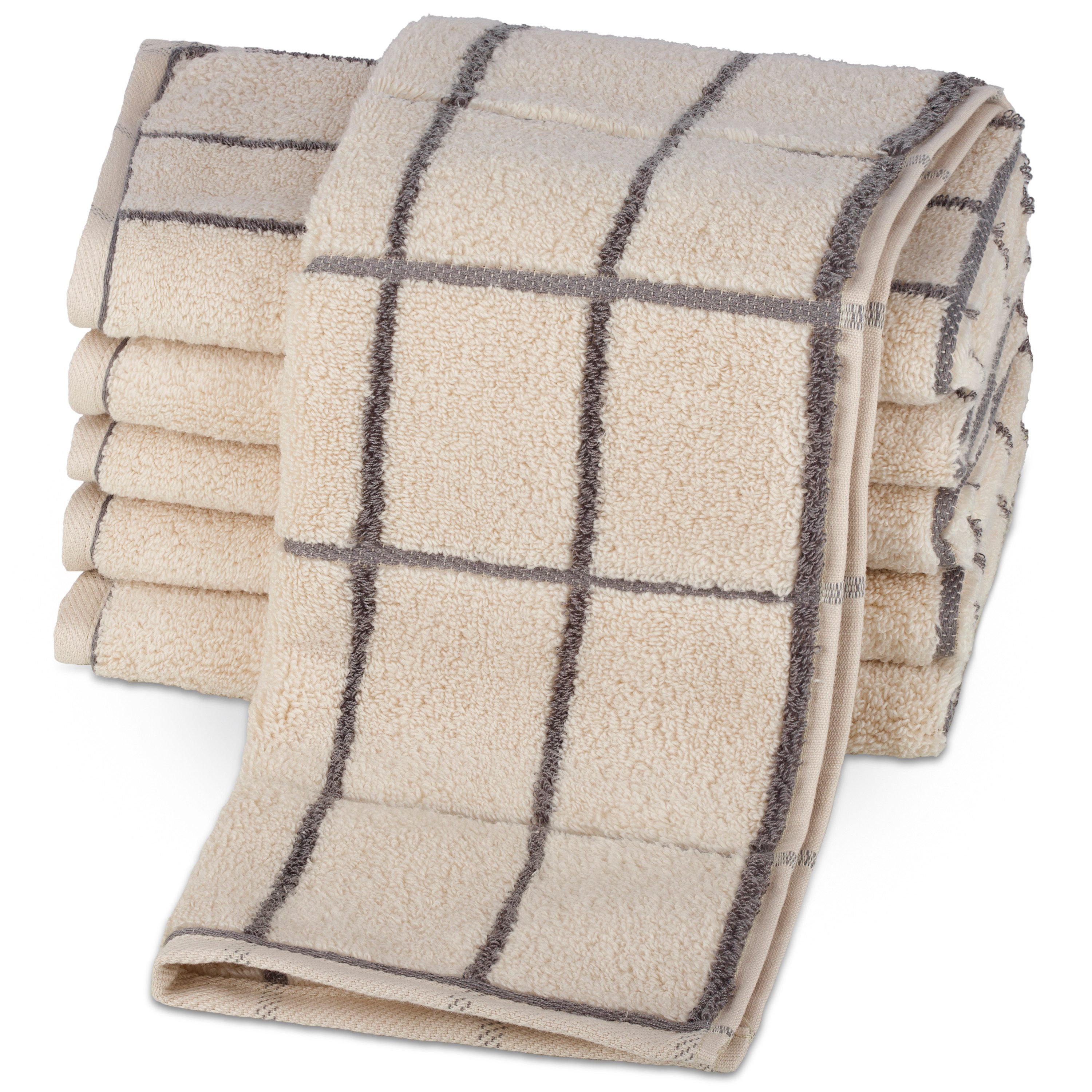 ROSS Gästehandtücher Überkaro 9032, Frottier (Packung, 6-St), 100% Baumwolle, made in Germany