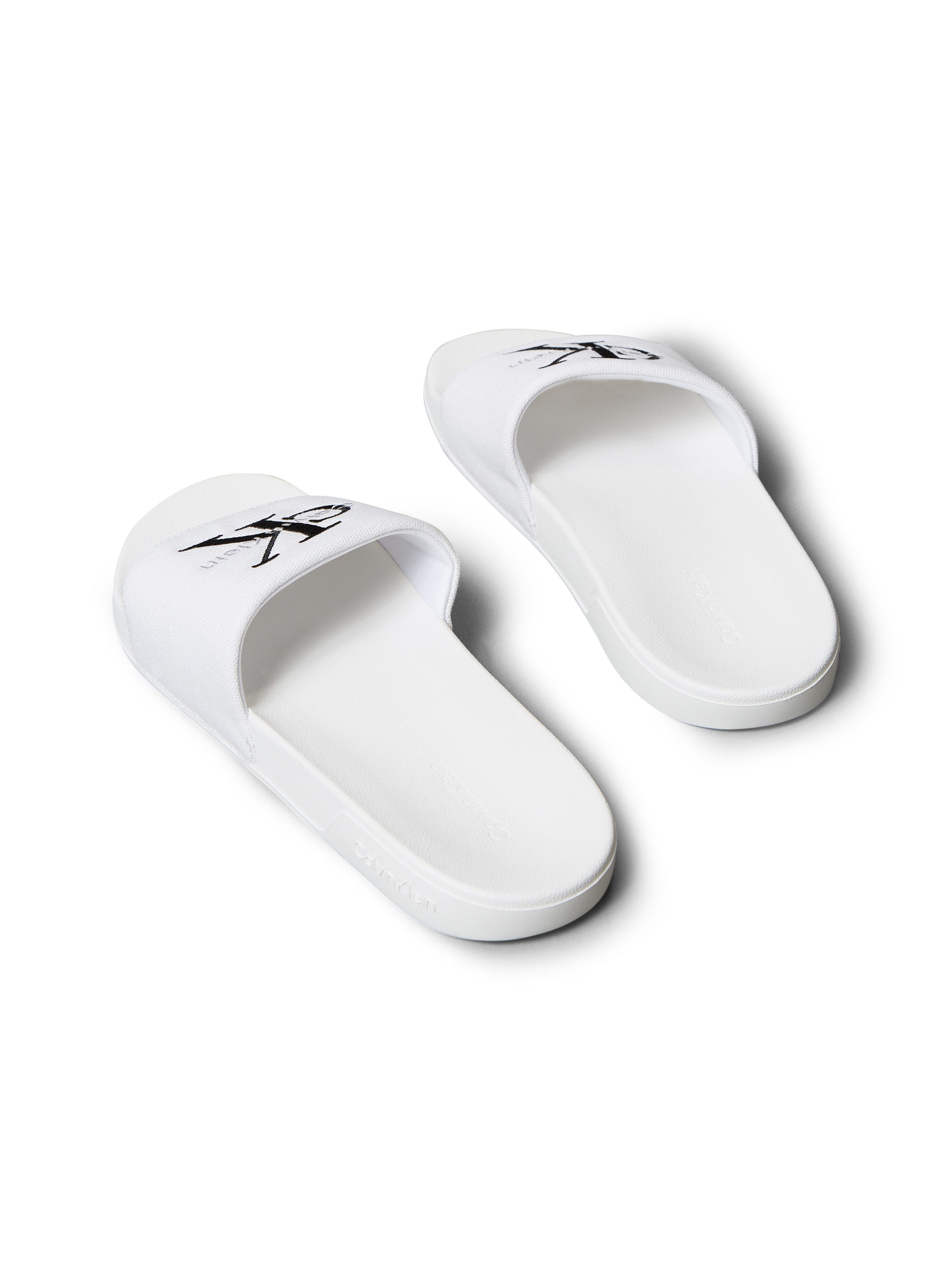 Calvin Klein Jeans ESS SLIDE CV Pantolette Badeschuh, Flat, Poolslides mit Logoschriftzug