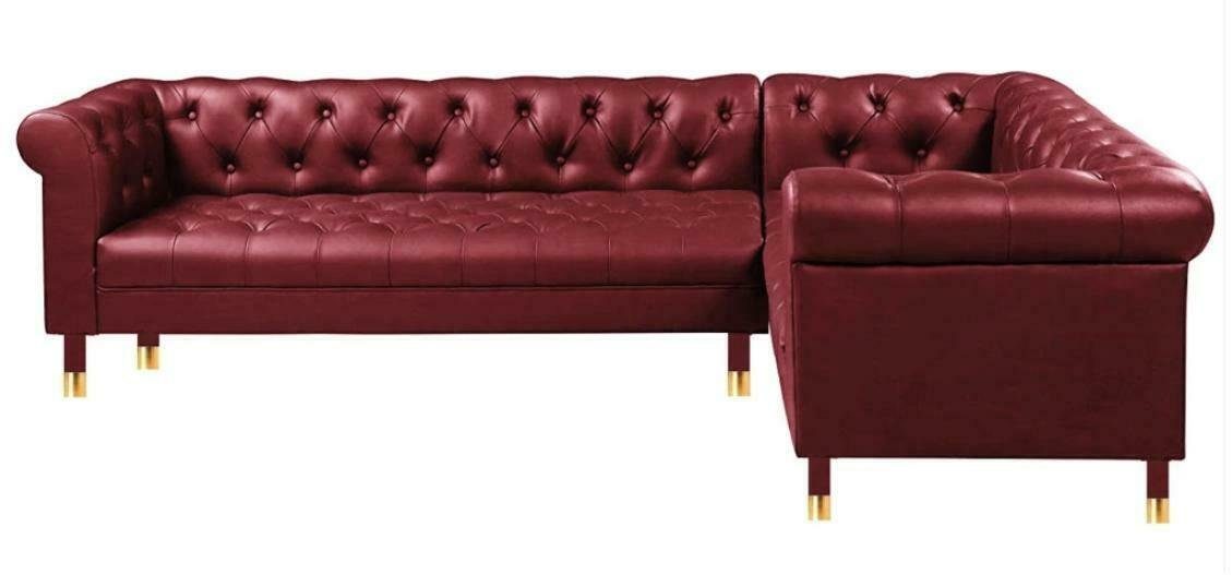 JVmoebel Ecksofa Weiße Wohnlandschaft Ecksofa Rot Couch Sofa, in Eckgarnitur Europe Sofa Made