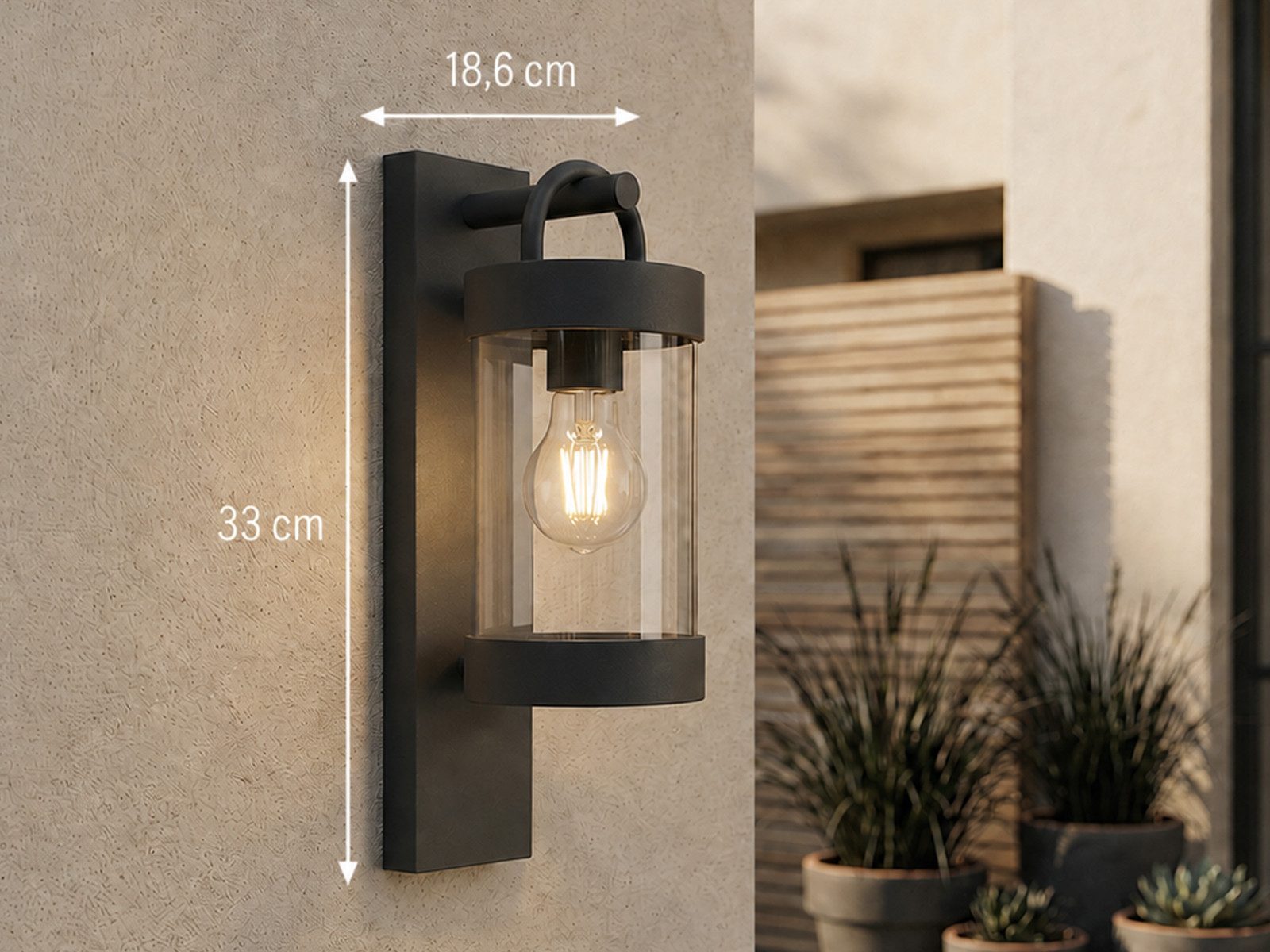 TRIO Leuchten Außen-Wandleuchte Landhausstil Laterne hängend, Höhe 33cm, LED wechselbar, Warmweiß, Landhaus-Stil Wand Außenleuchte zur Fassadenbeleuchtung, inkl. E27 LED