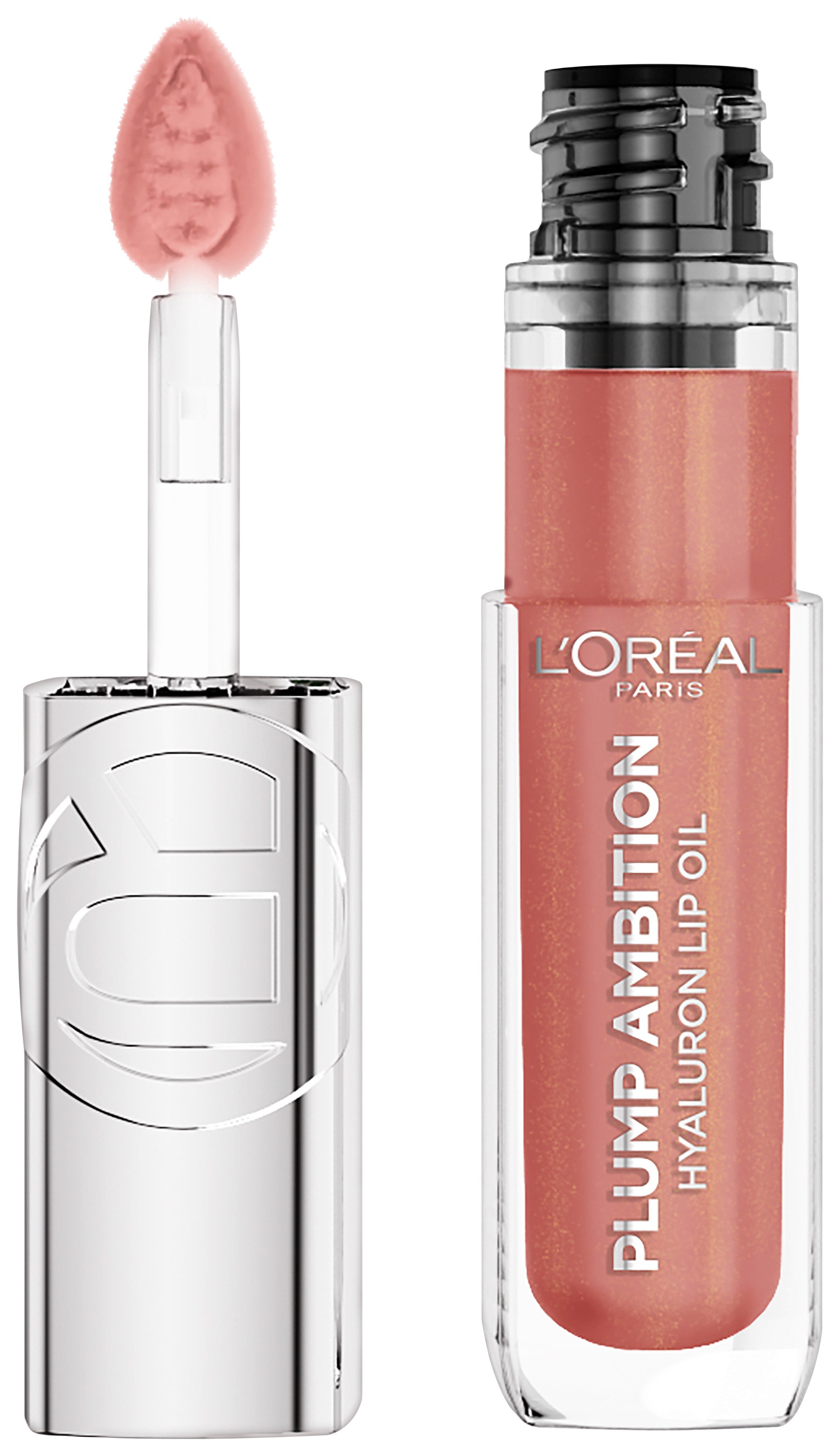 L'ORÉAL PARIS Lipgloss PARADISE PLUMP AMBITION HYALURON LIP OIL, mit Hyaluronsäure und Tripeptiden, ohne zu kleben