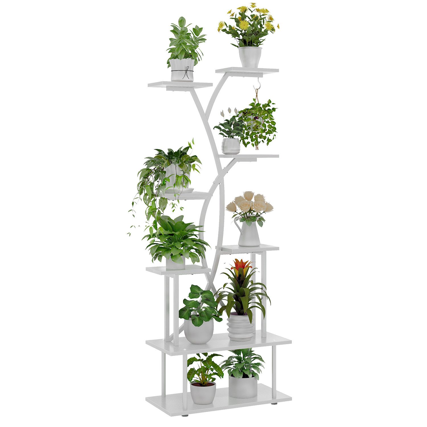 Biemlerfn Pflanzentreppe mit 8 Ebenen, 1-Haken, 1 Stück Makramee-Blumenampe günstig online kaufen