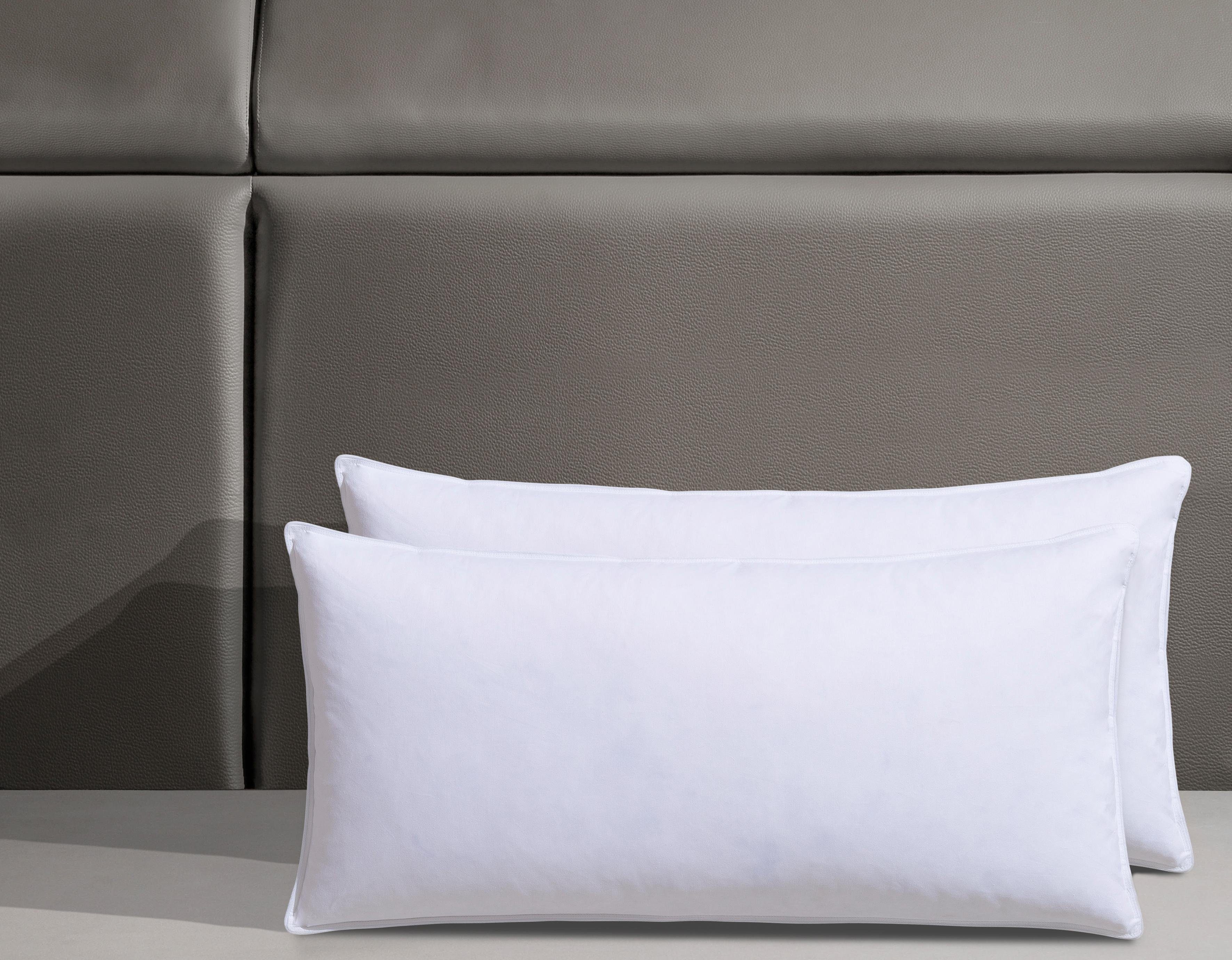 RIBECO Federkissen Kopfkissen-Set Laram, Kissen mit Daunenanteil, in 40x80 oder 80x80 cm, Füllung: 90% Federn, 10% Daunen, Bezug: 100% Baumwolle, 2-tlg.
