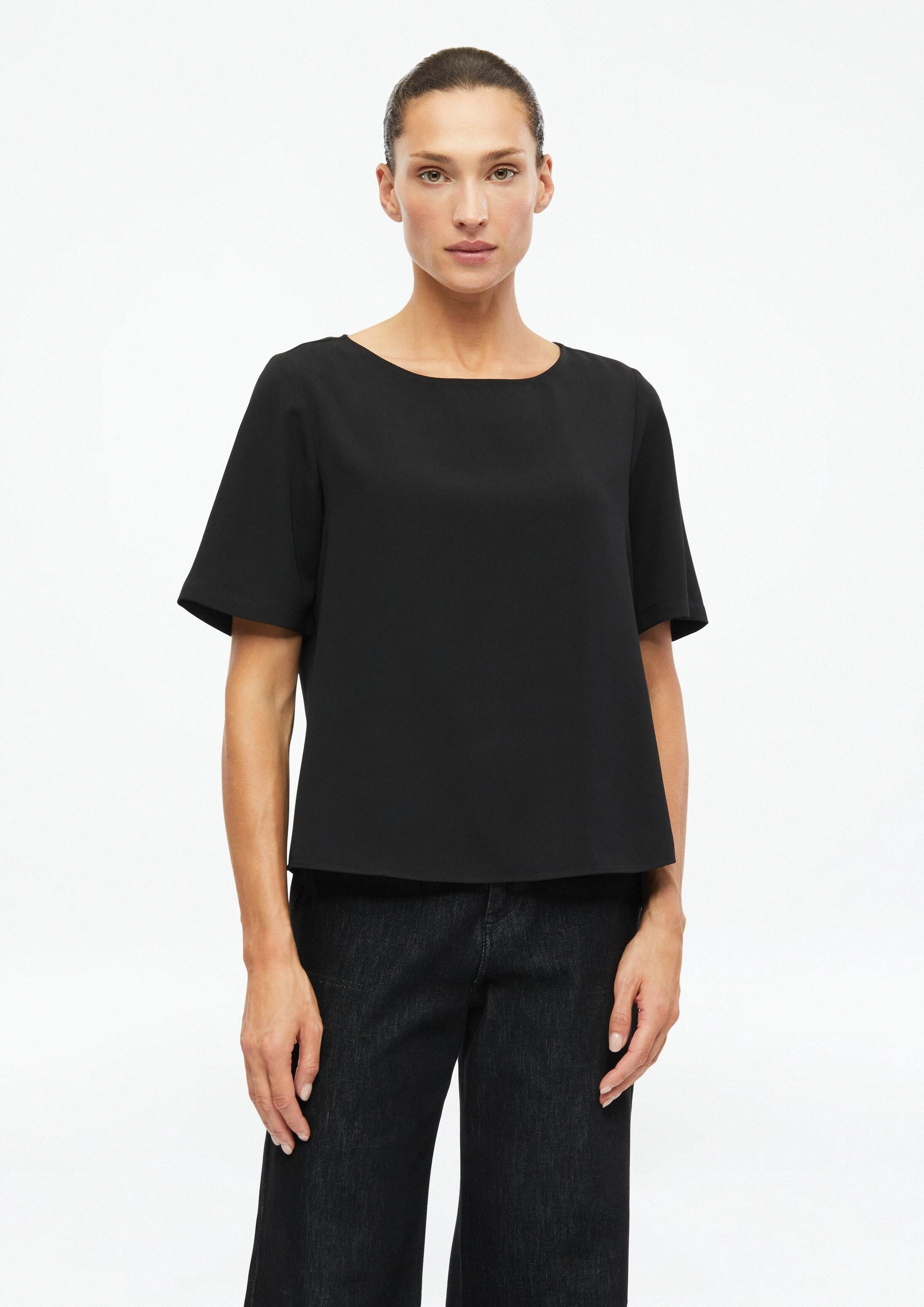 s.Oliver Kurzarmbluse Bluse Kurzarm-Bluse mit Reißverschluss