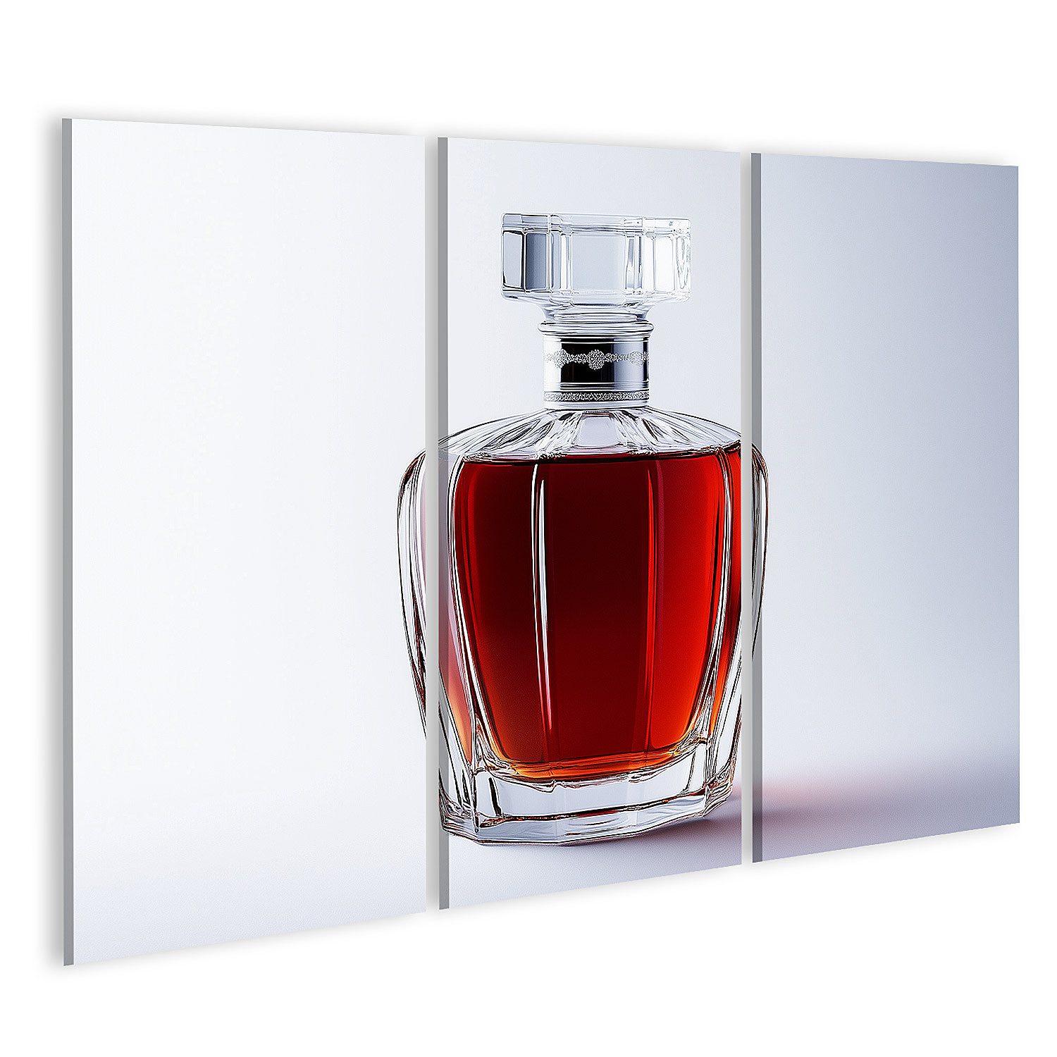 islandburner Leinwandbild, Luxuriöser Whisky in eleganter Glasflasche