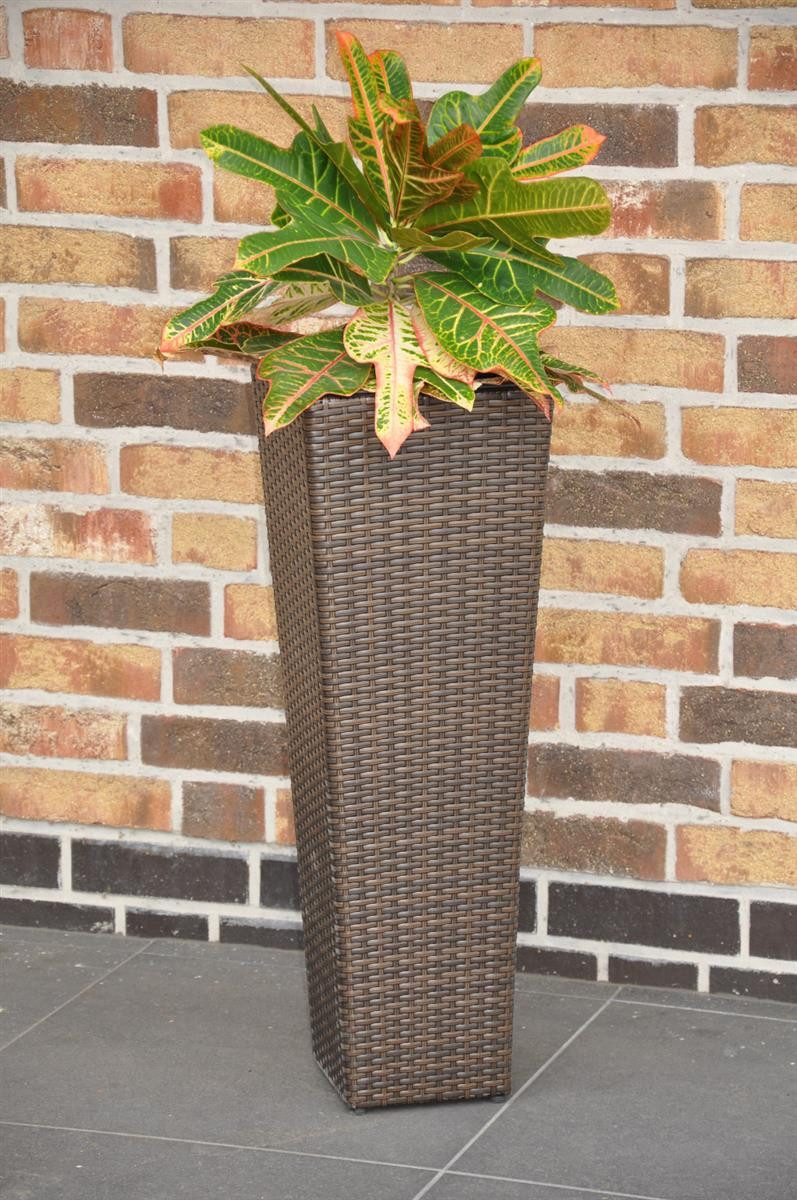 dazikemo Blumenkasten Pflanzkübel Sanssouci Poly Rattan braun 80 cm
