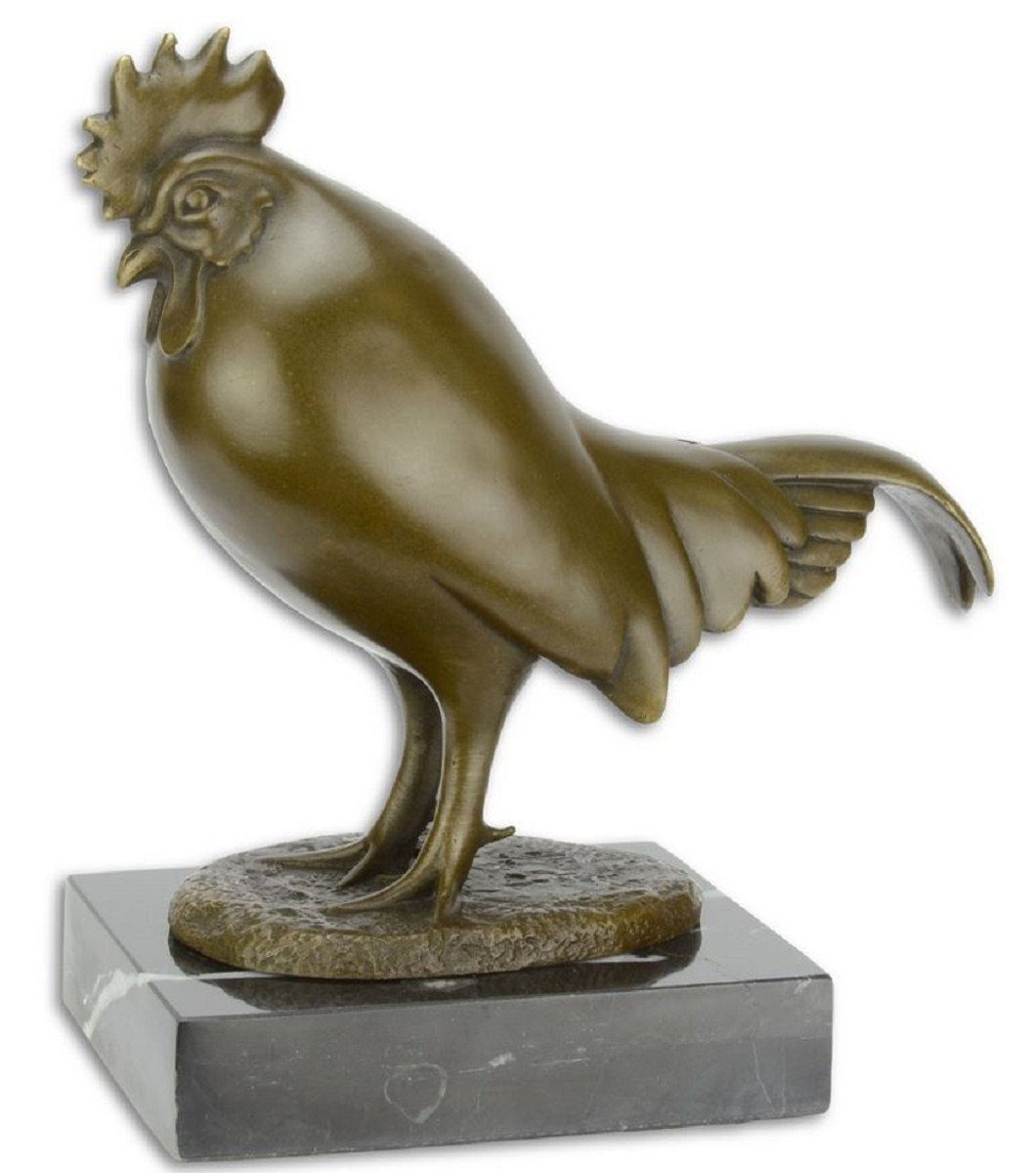 19,4 Deko Bronze Dekofigur x Skulptur Hahn cm Luxus 21,3 Schwarz 11 H. Wohnzimmer Casa / - Bronzefigur x Vogel Padrino