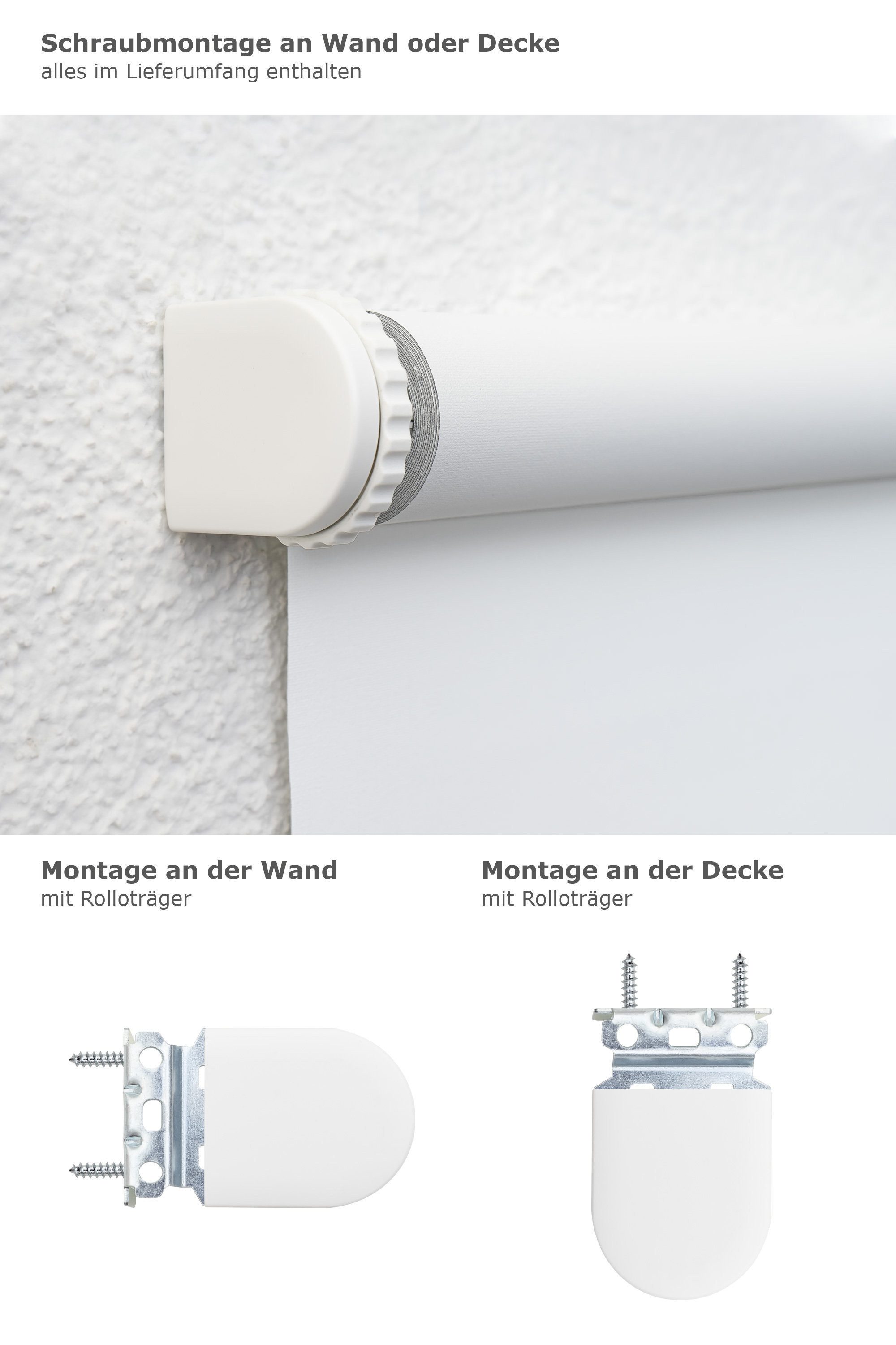 Rollo Qualitätsspringrollo abdunkelnd Weiß, LYSEL®, abdunkelnd, HxB 190x62cm