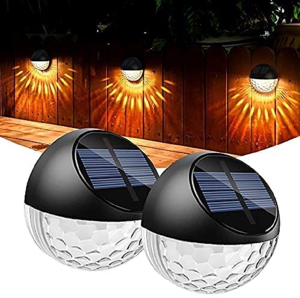 Quntis LED Solarleuchte 4/8Pack Solar Wandleuchte Außen Gartenleuchte für Garten, Zaun, Balkon, 360° Beleuchtung, LED Gartenleuchte Zaunbeleuchtung, Dekorative Wandlampe, Solarleuchte