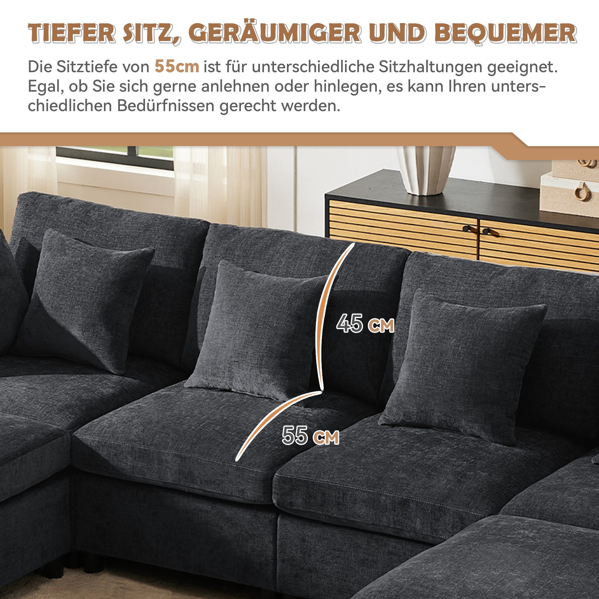 i@home Ecksofa L-förmiges Sofa, U-förmiges Sofa, modulares Sofa, mit abnehm günstig online kaufen