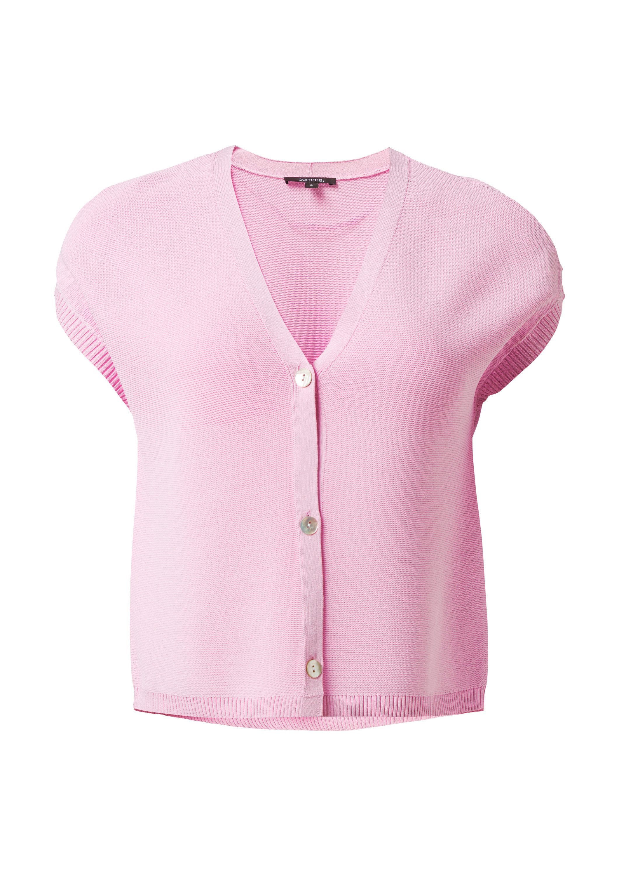 comma Cardigan Strickjacke Kurze Strickjacke mit V-Ausschnitt günstig online kaufen