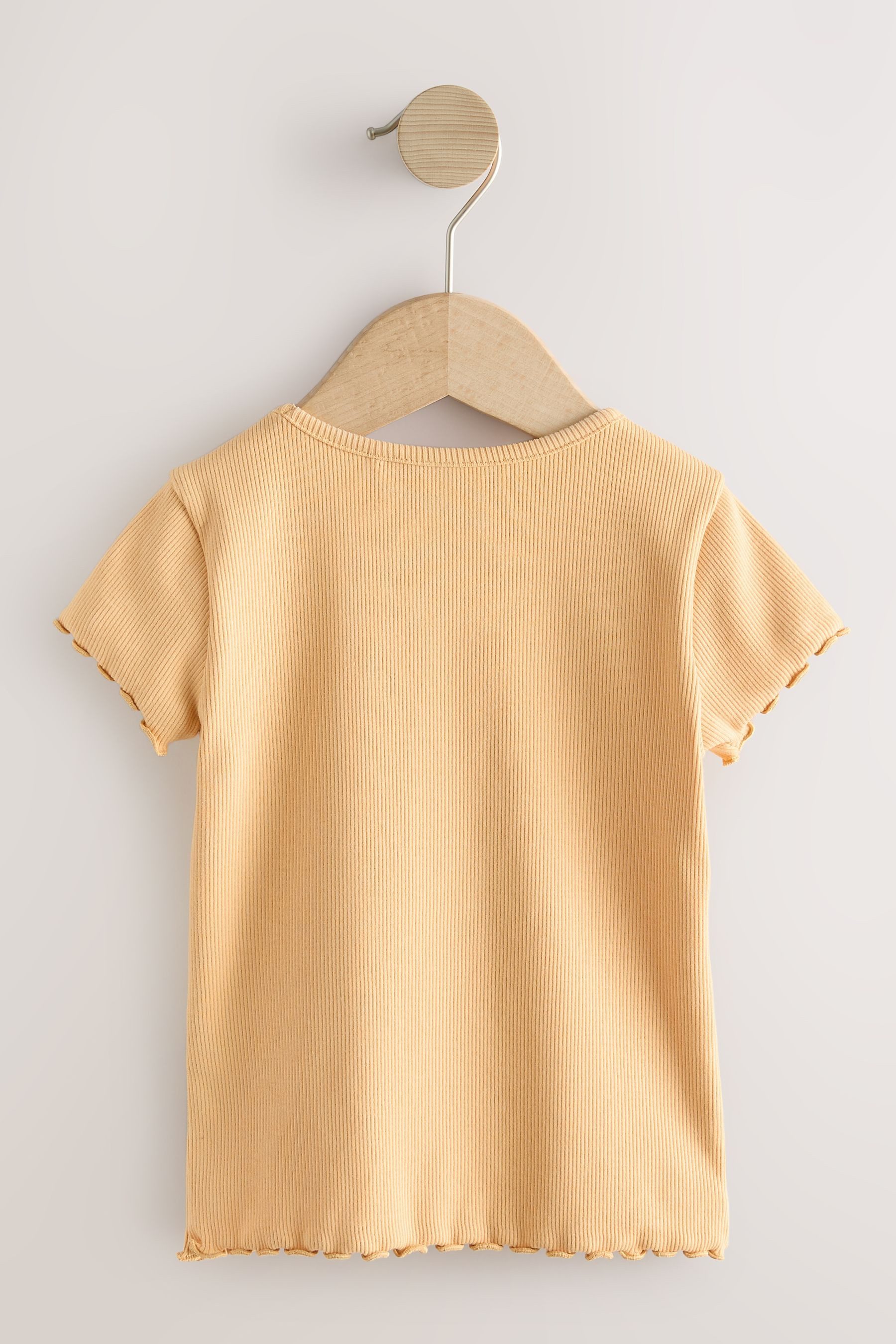 Next T-Shirt Gerippte kurzärmelige Oberteile, 5er-Pack (5-tlg)