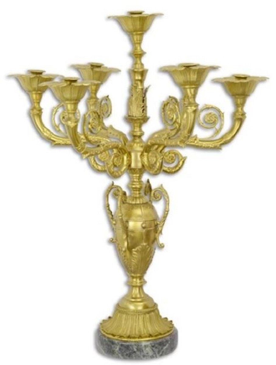 Casa Padrino Kerzenhalter Casa Padrino Luxus Barock Tisch Kerzenhalter Gold / Schwarz 61,5 x 61,5 x H. 82 cm - Prunkvoller Bronze Kerzenhalter im Barockstil - Barock Deko Accessoires - Barock Möbel - Barock Interior