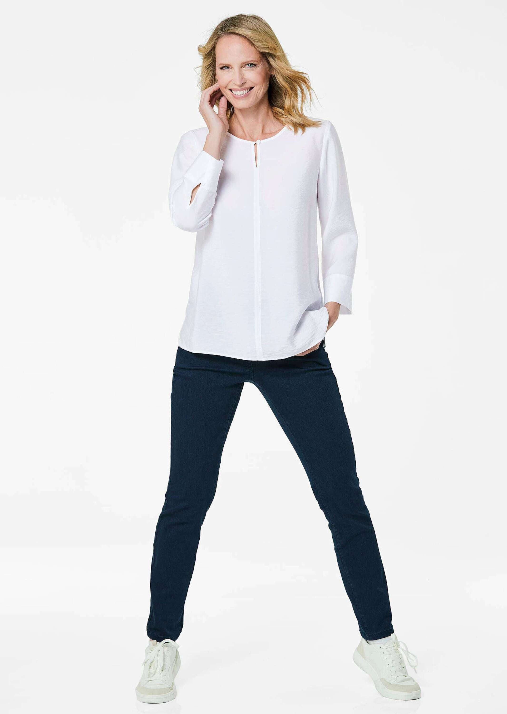 GOLDNER Schlupfbluse Elegante Schlupfbluse Damen aus Viskose mit Strukturmu günstig online kaufen