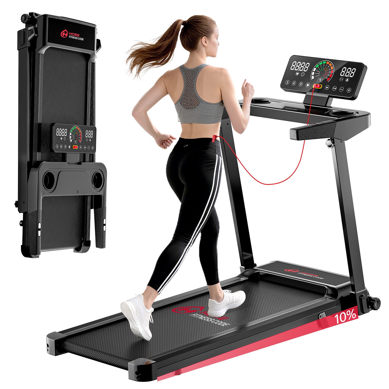 Hamlody Laufband Laufband für Zuhause mit manuelle Steigung (Laufbänder 12 km/h, 4-in-1 Walking Pad, Treadmill mit 3,0 PS Motor), leise für Zuhause Büro, Max. 150kg